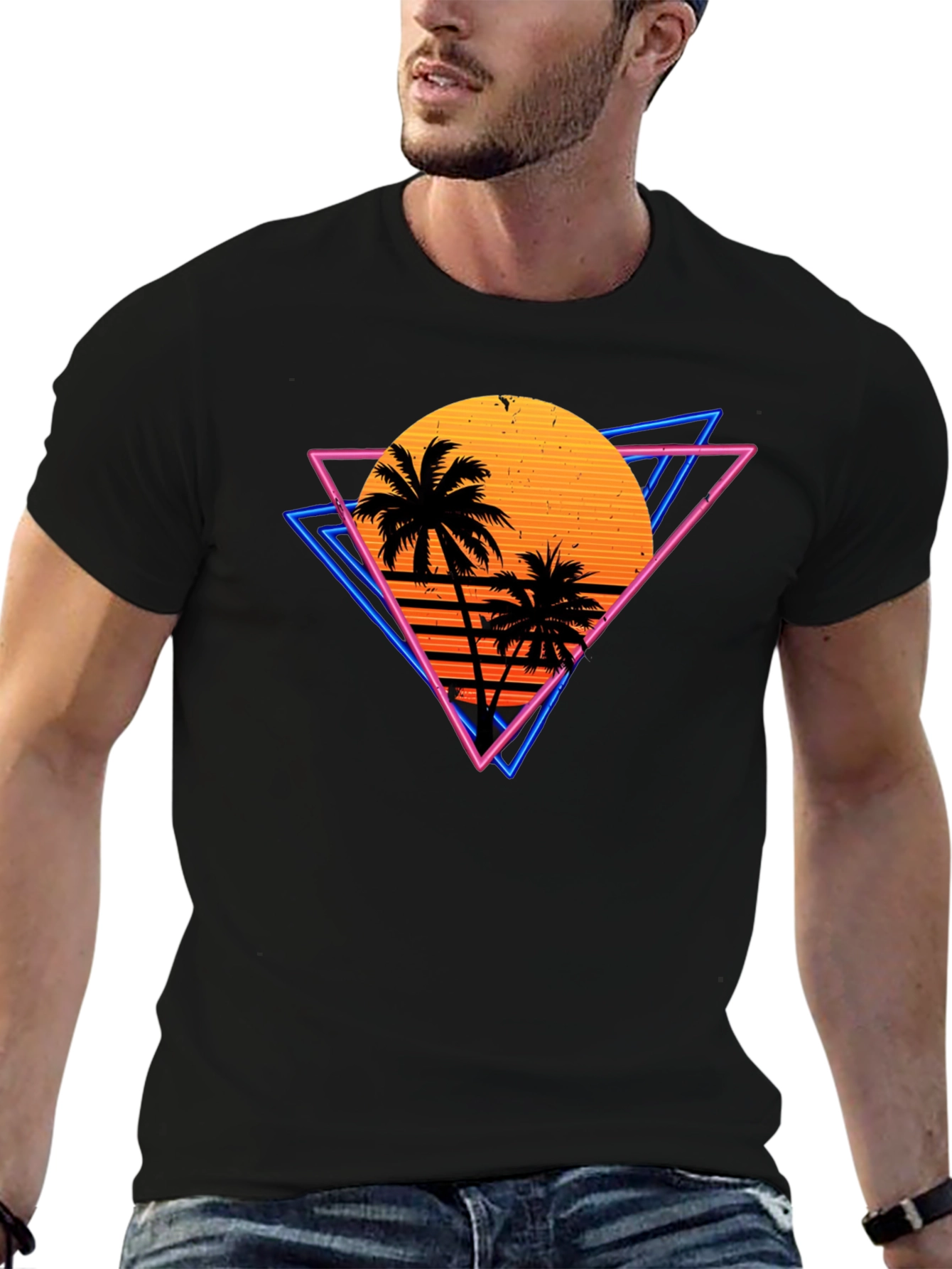 Retro Sunset Palm Tree T-Shirt