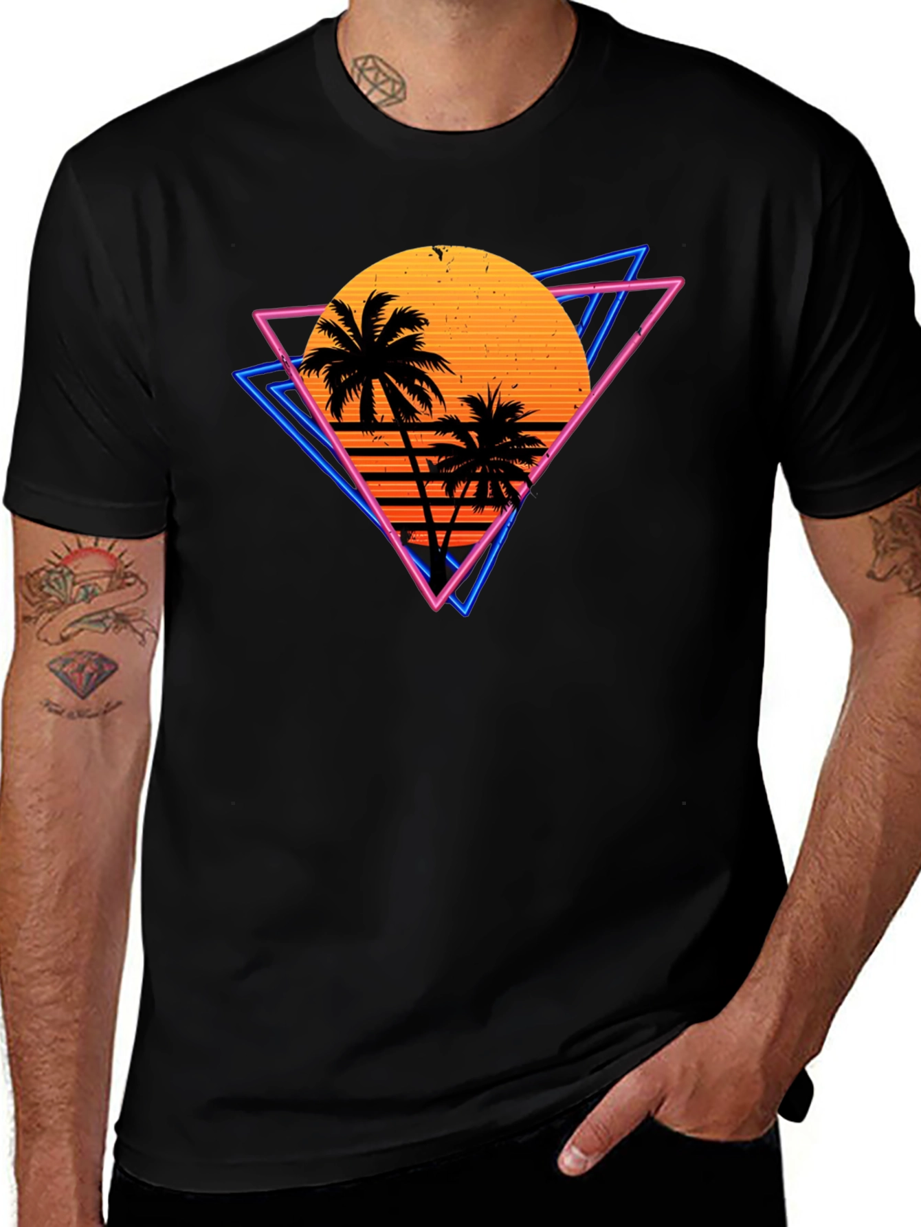 Retro Sunset Palm Tree T-Shirt