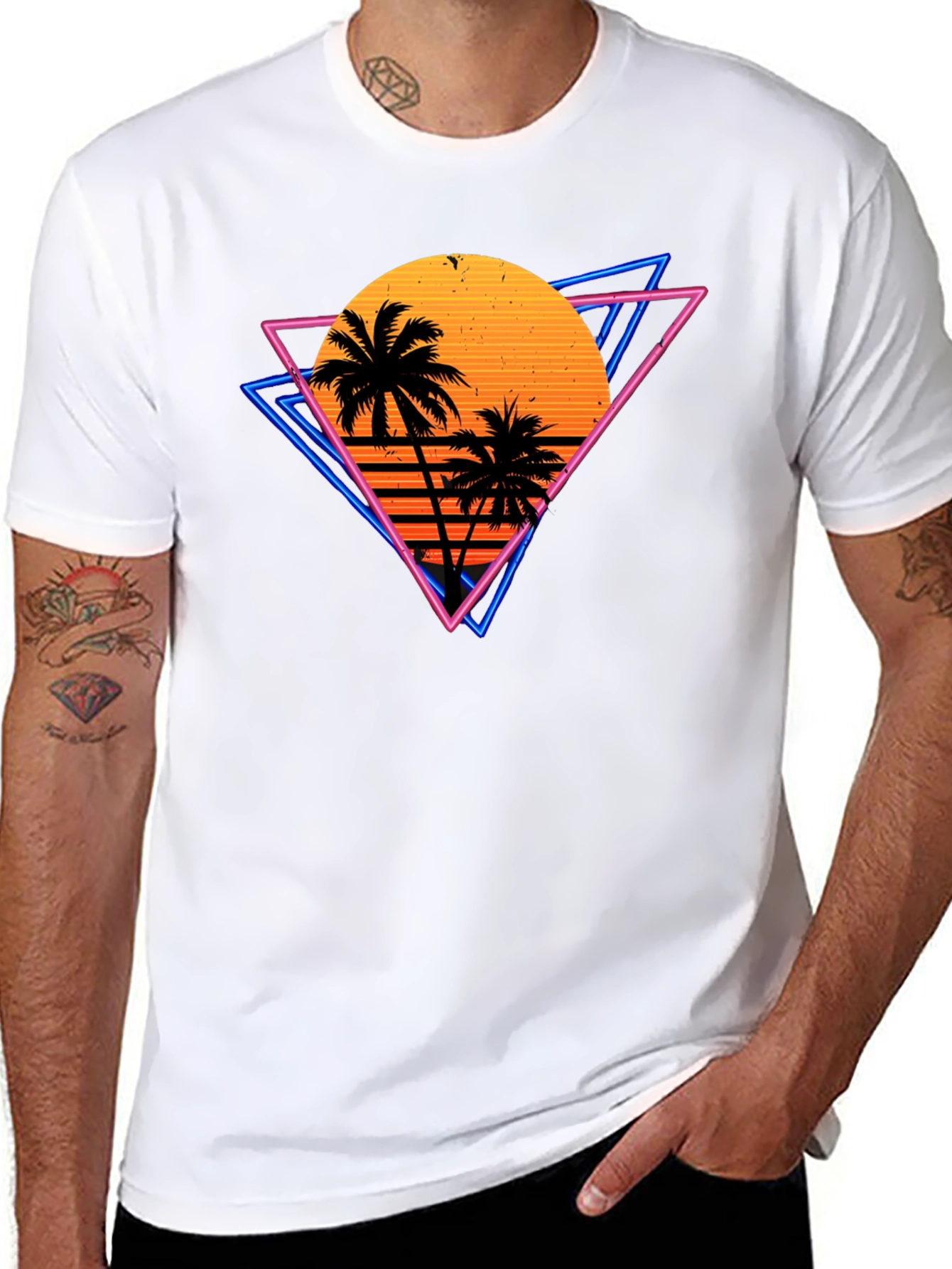 Retro Sunset Palm Tree T-Shirt
