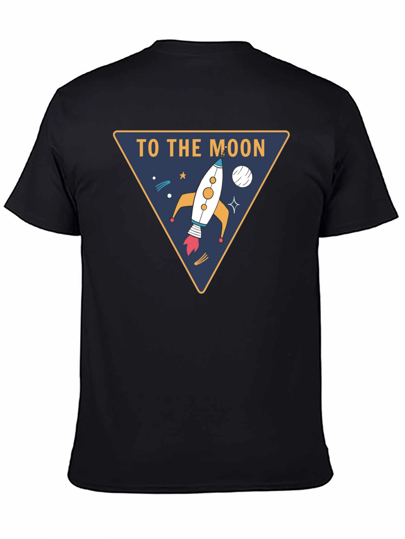 To The Moon Rocket T-Shirt - Black Tee