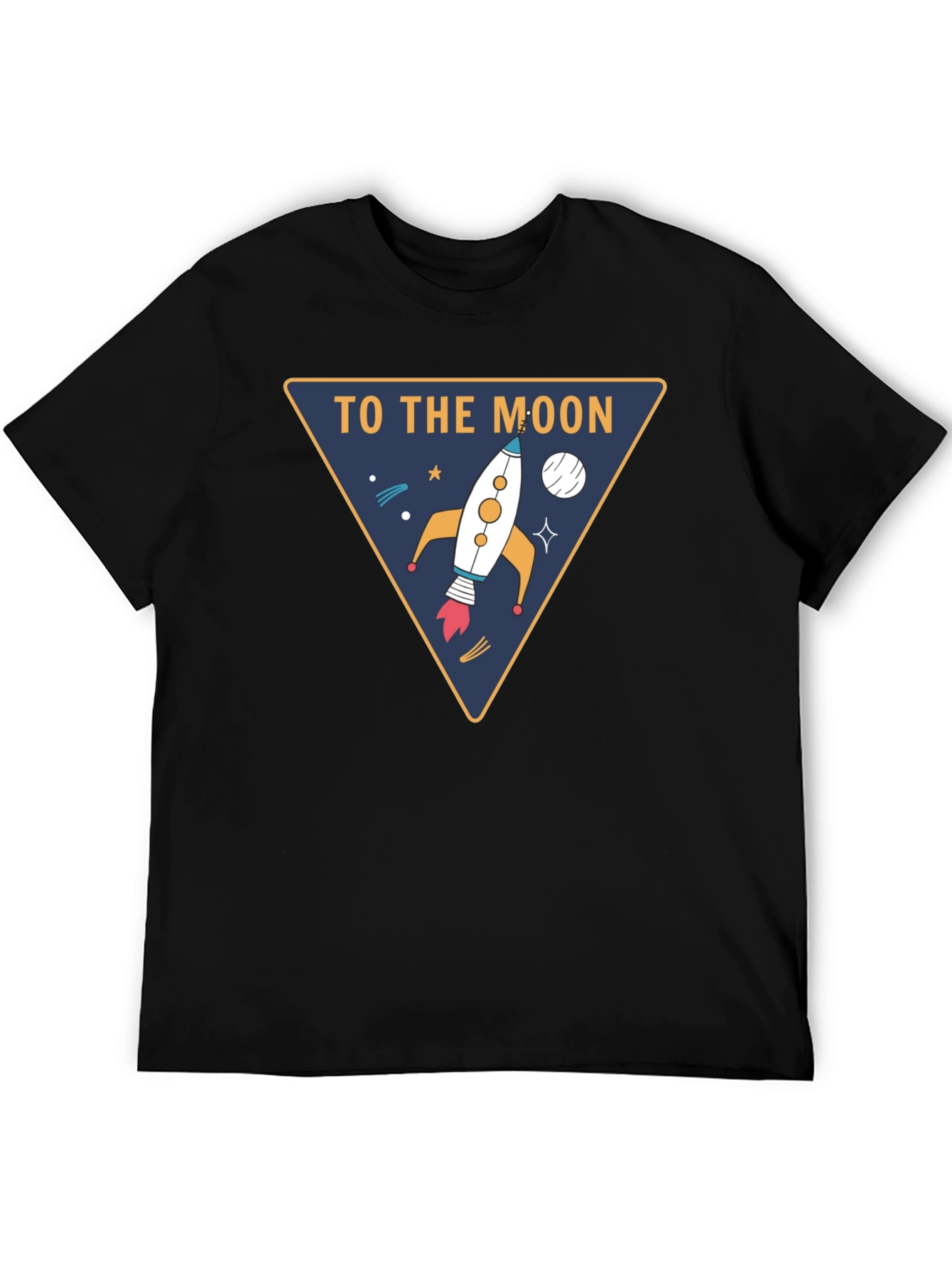 To The Moon Rocket T-Shirt - Black Tee