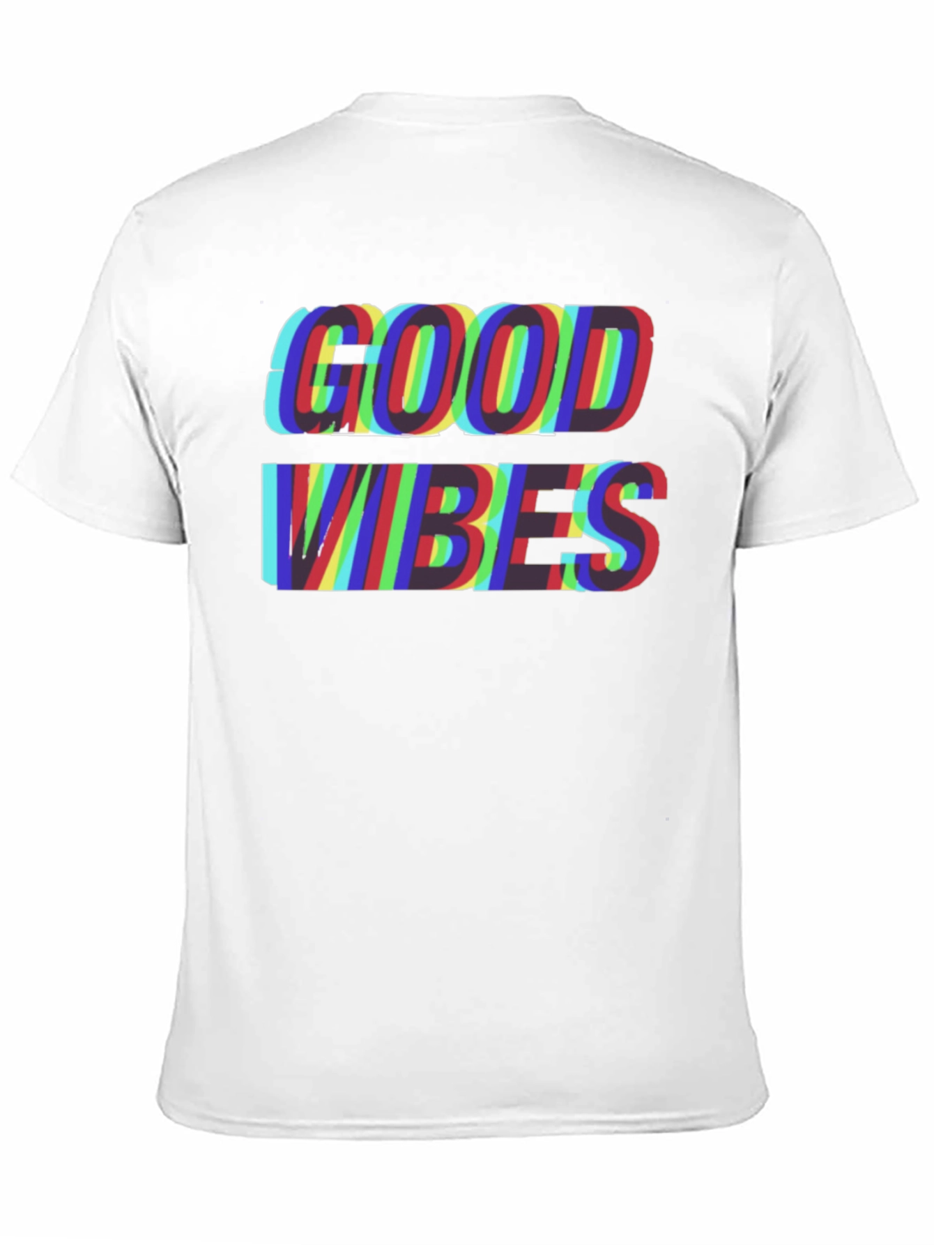 Good Vibes Glitch Tee - Stylish Mens Black T-Shirt