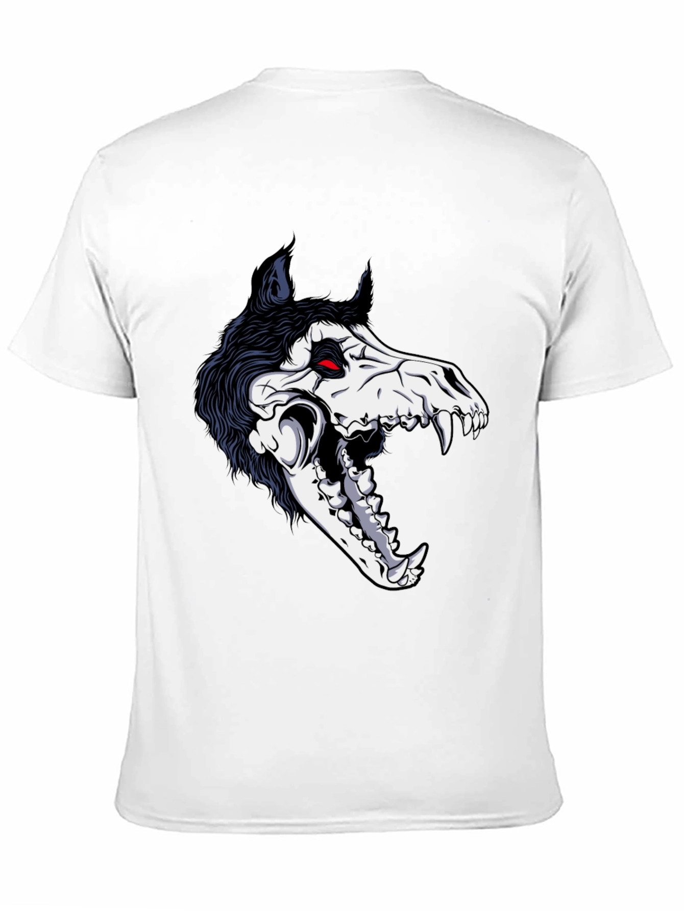 Grim Reaper Wolf Skull Graphic Tee - Black