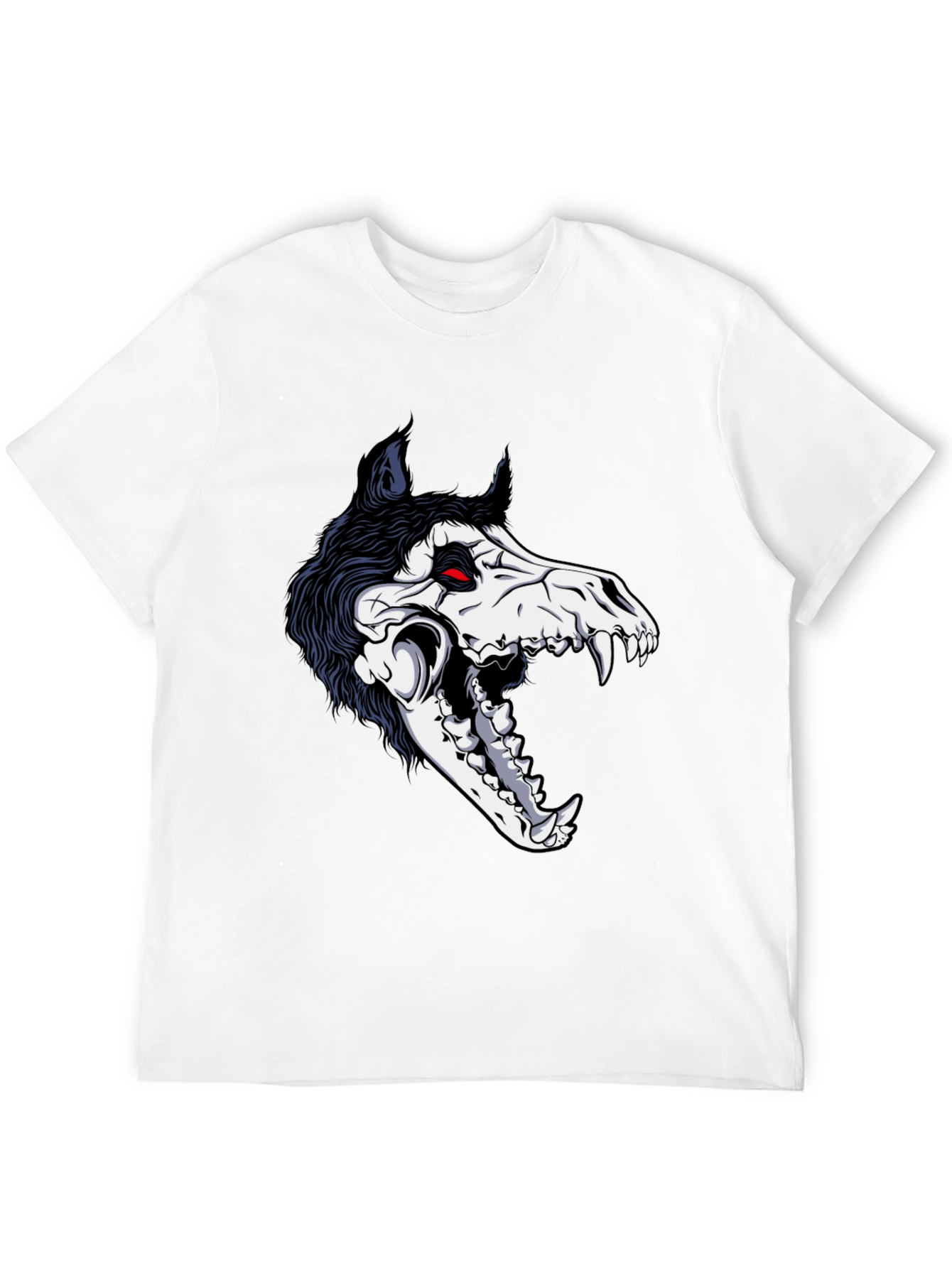 Grim Reaper Wolf Skull Graphic Tee - Black