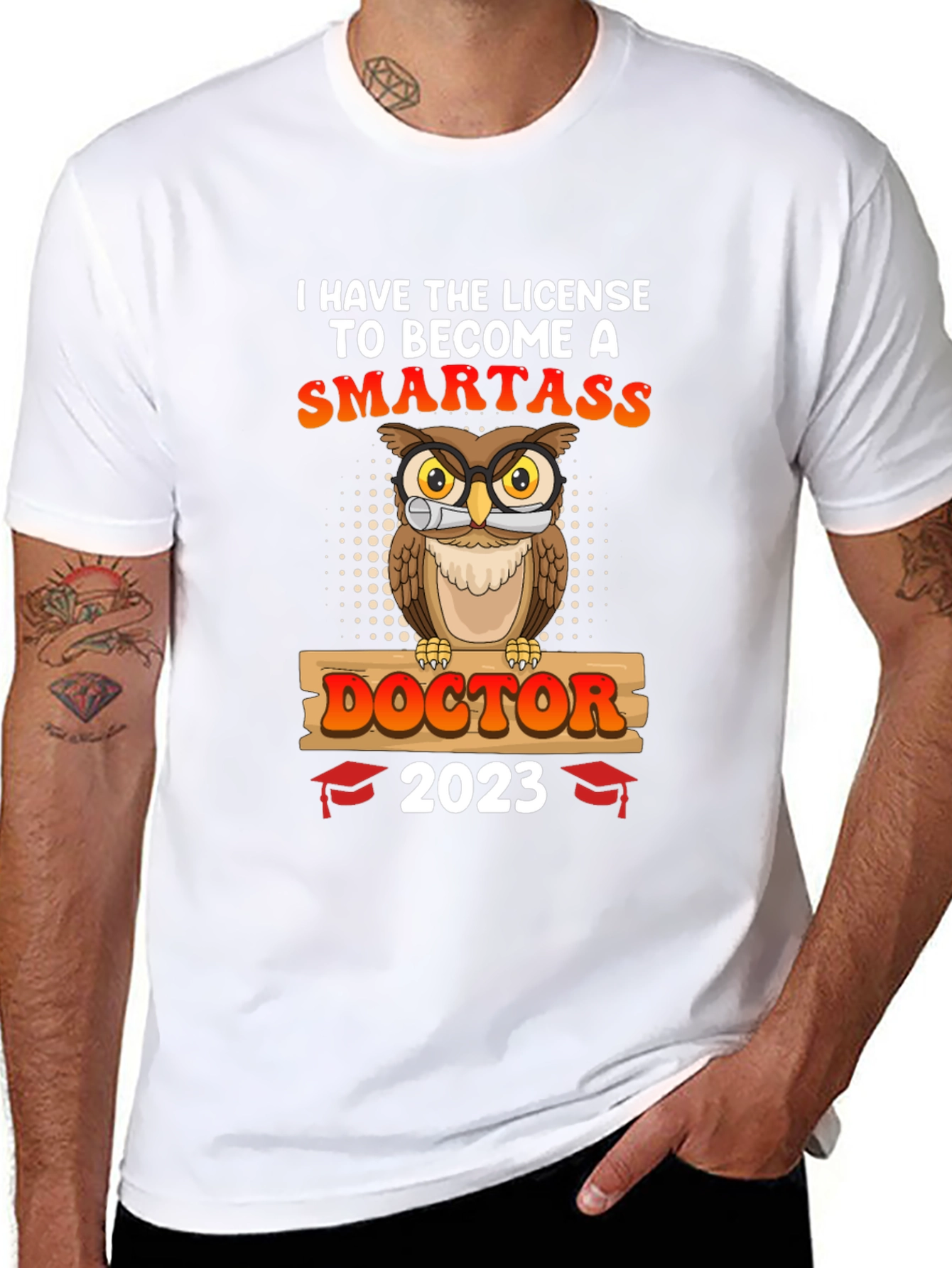 Smartass Doctor 2023 Graduation Owl T-Shirt