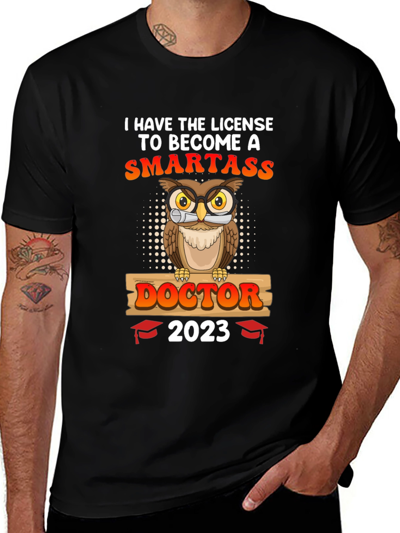 Smartass Doctor 2023 Graduation Owl T-Shirt