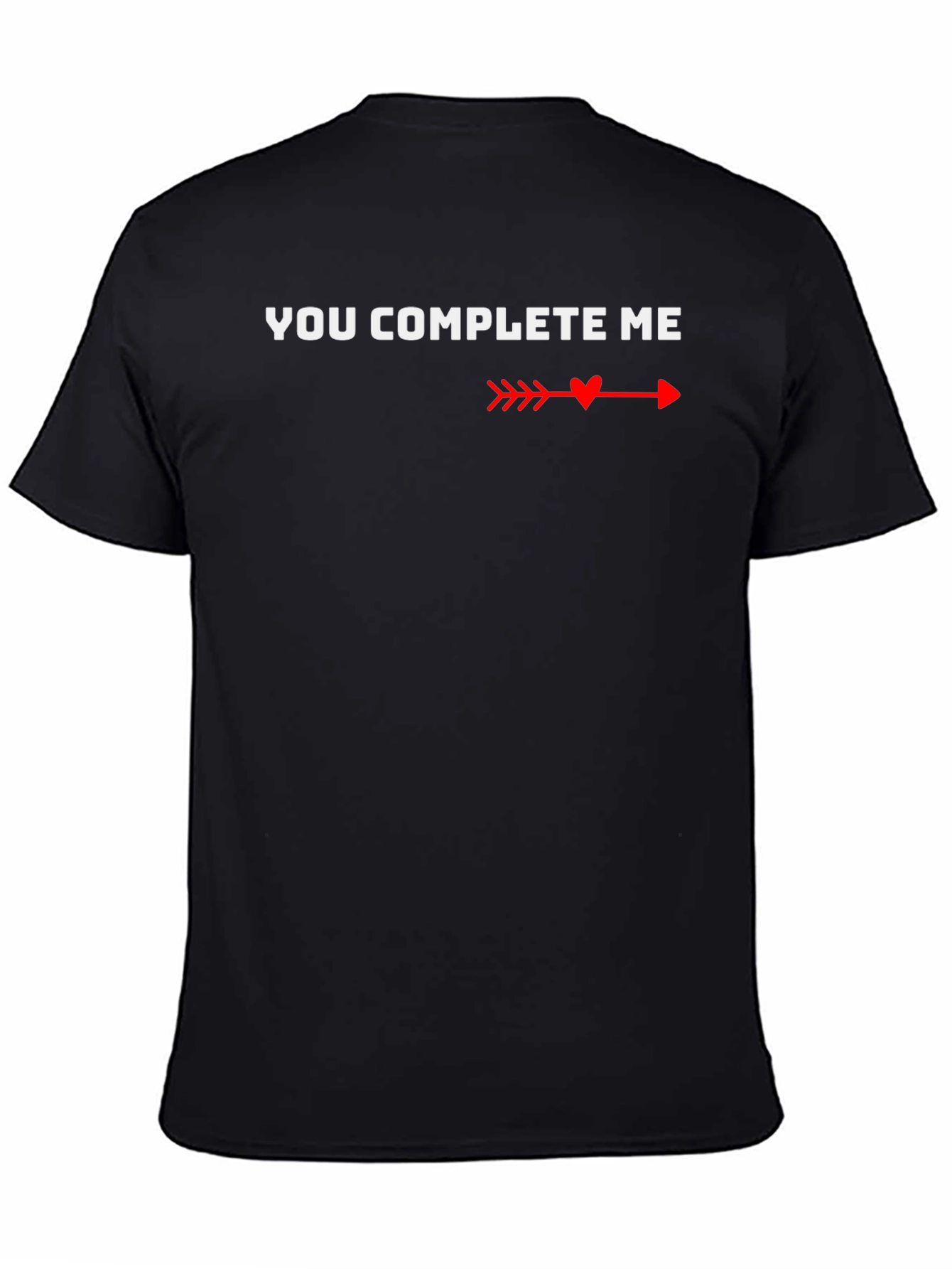 You Complete Me Arrow Heart Graphic Tee - Black