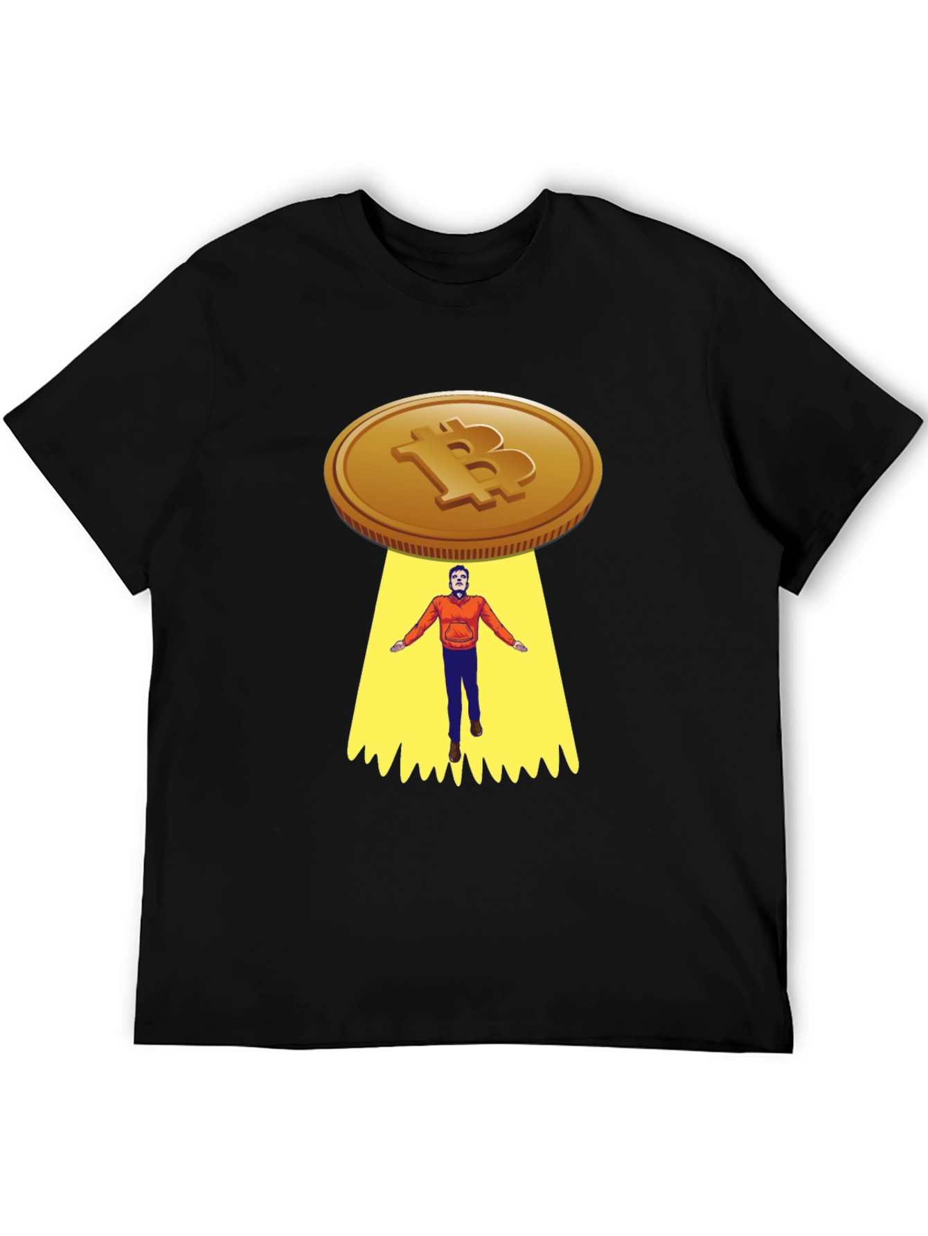 Bitcoin UFO Abduction Graphic T-Shirt