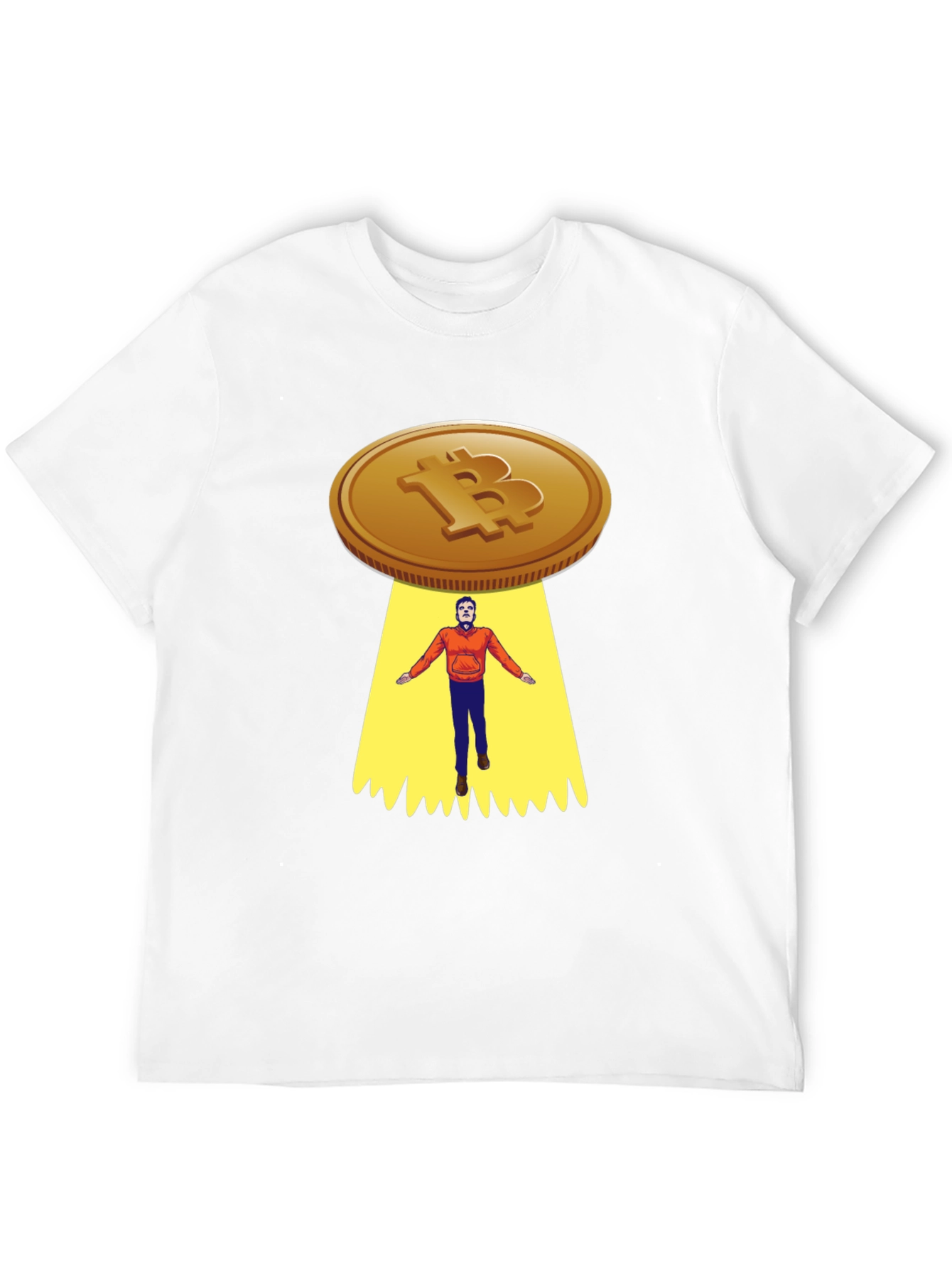 Bitcoin UFO Abduction Graphic T-Shirt