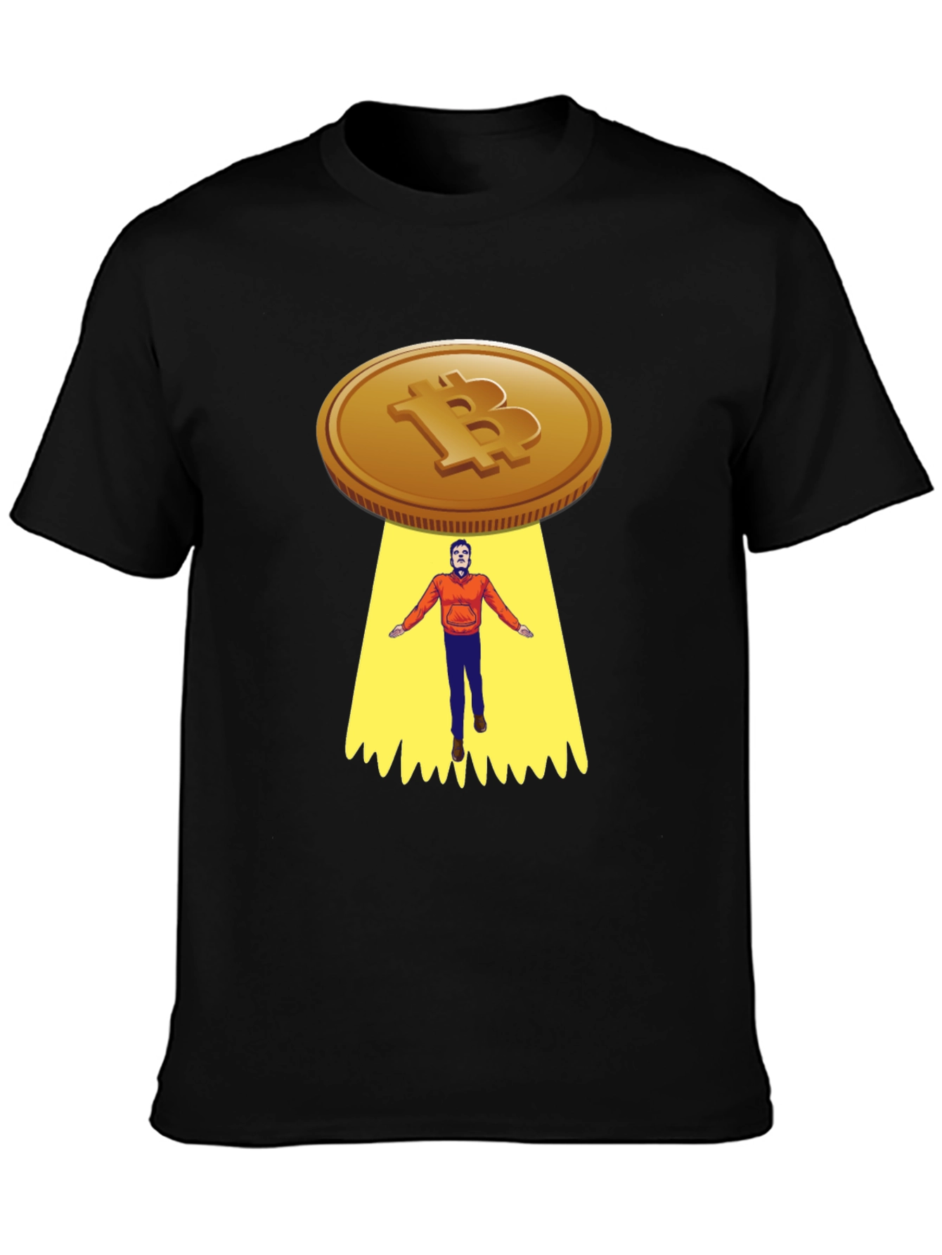 Bitcoin UFO Abduction Graphic T-Shirt
