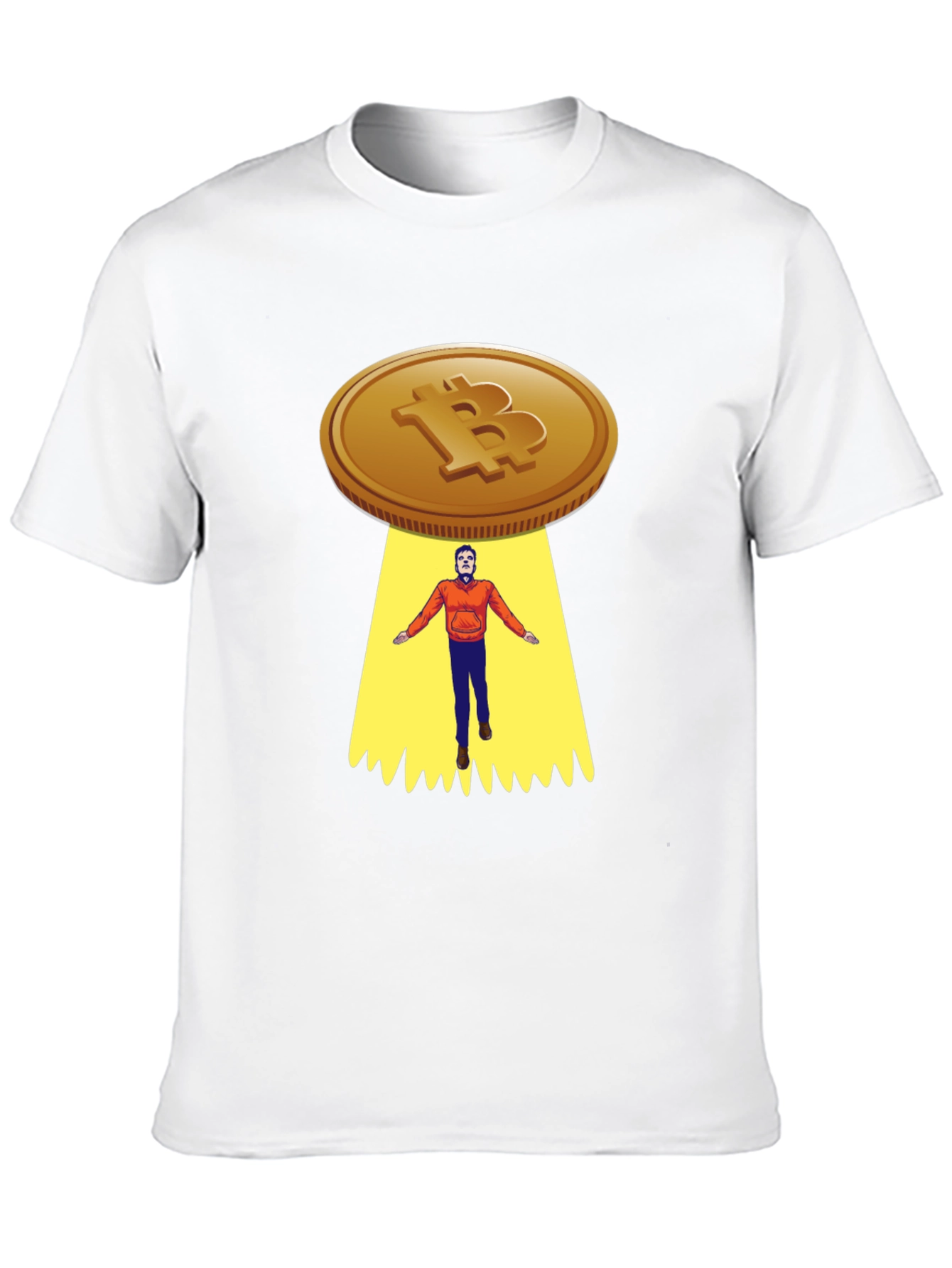 Bitcoin UFO Abduction Graphic T-Shirt