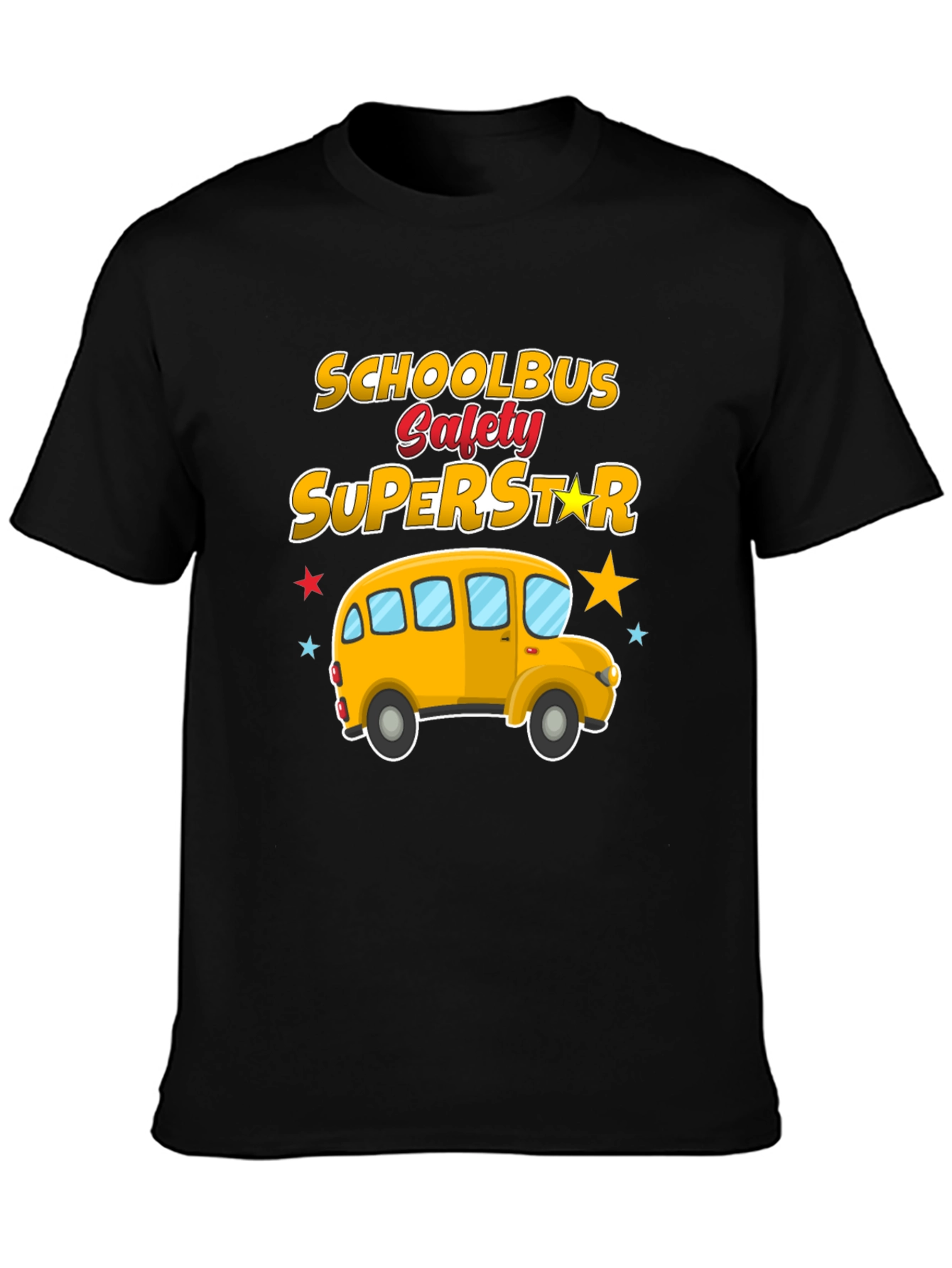 School Bus Safety Superstar Black T-Shirt