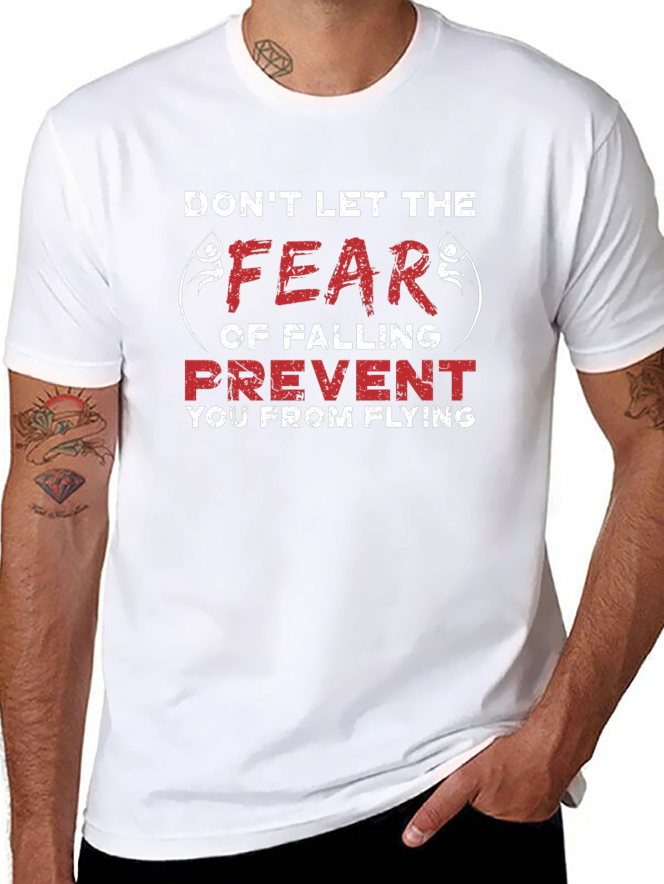 Fear of Falling Motivational Graphic T-Shirt
