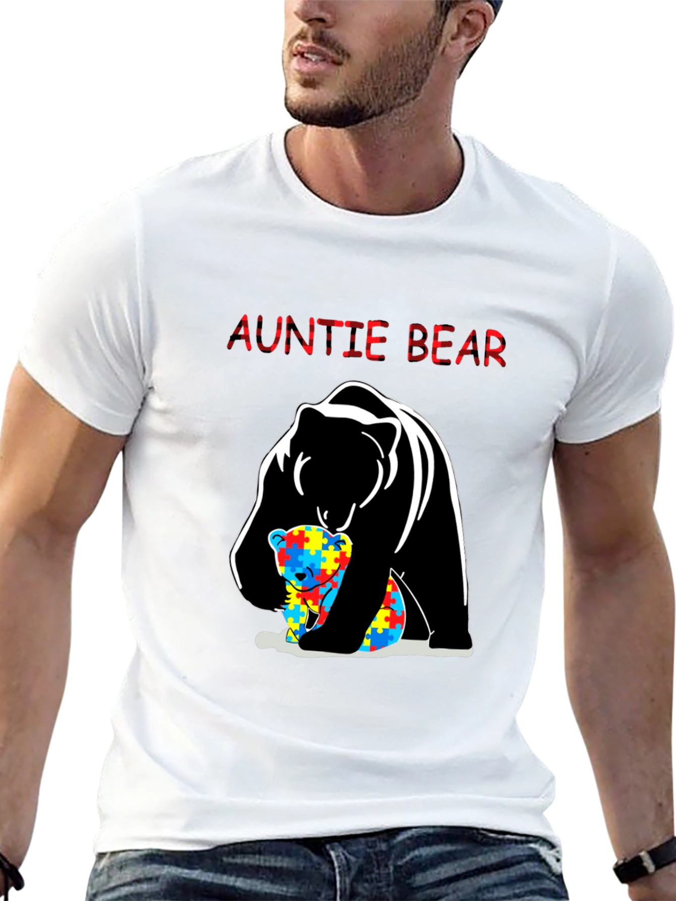 Auntie Bear Autism Awareness T-Shirt