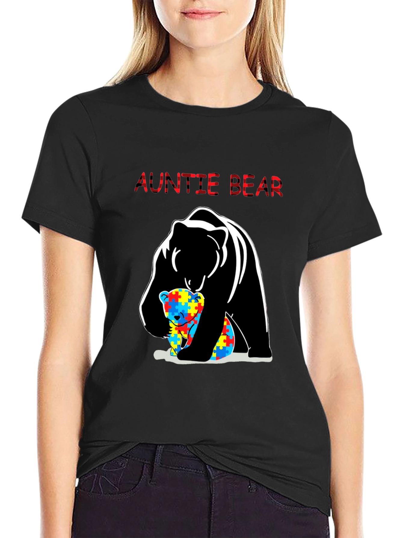 Auntie Bear Autism Awareness T-Shirt