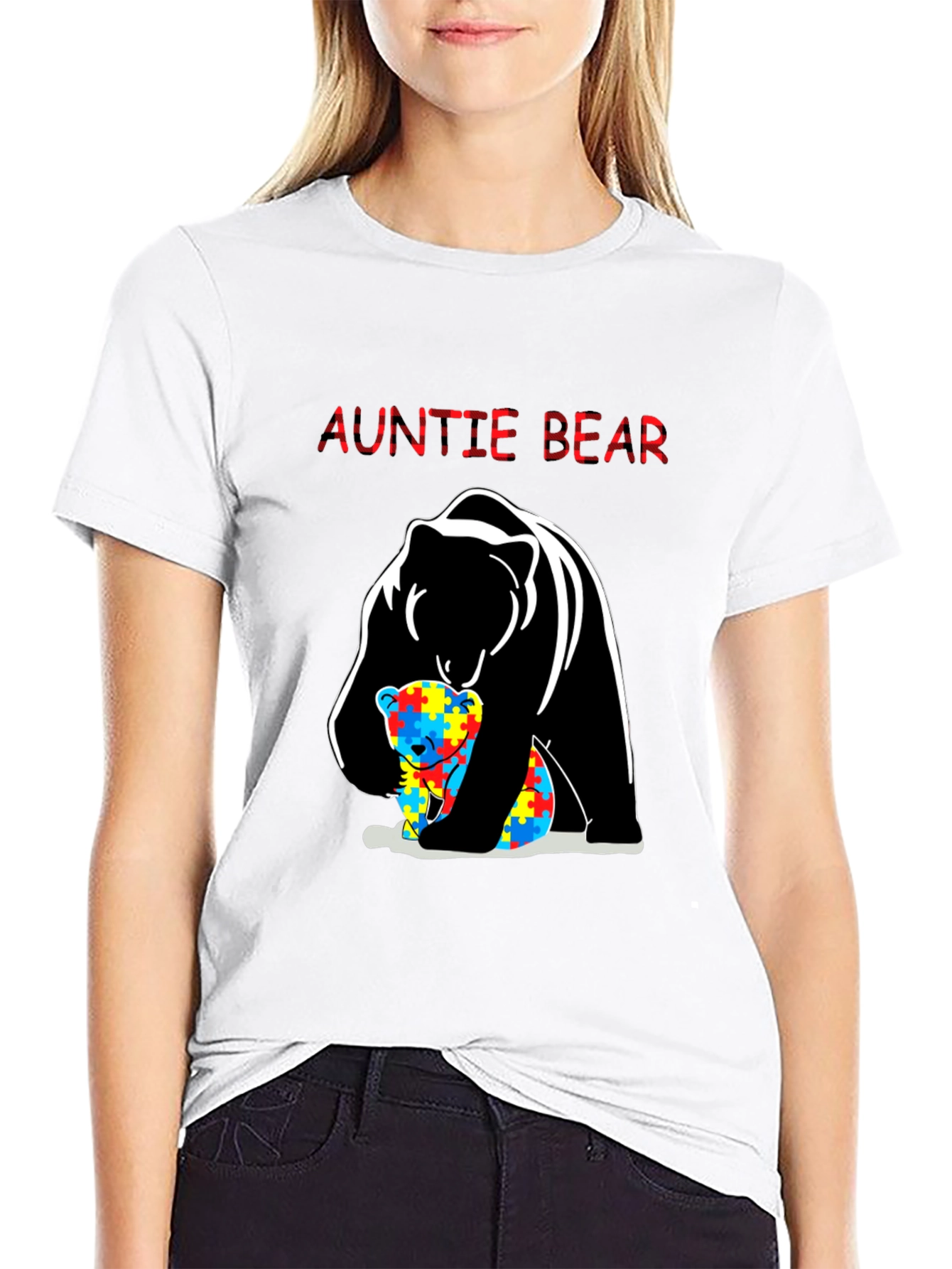 Auntie Bear Autism Awareness T-Shirt