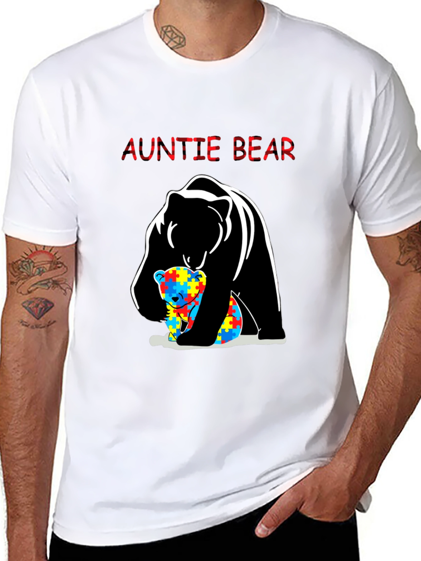 Auntie Bear Autism Awareness T-Shirt