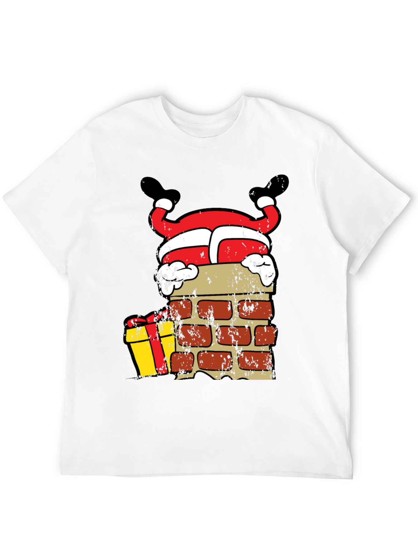 Funny Santa Stuck in Chimney Christmas T-Shirt