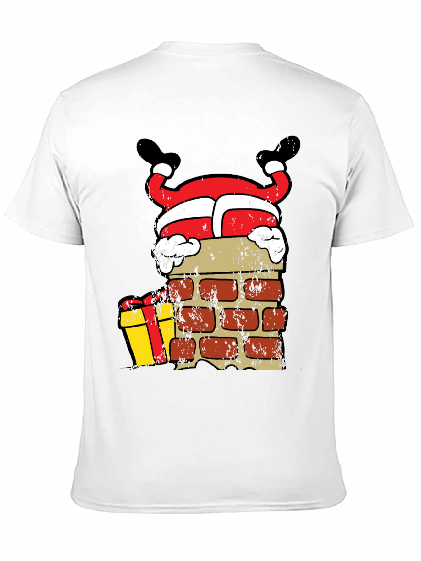 Funny Santa Stuck in Chimney Christmas T-Shirt