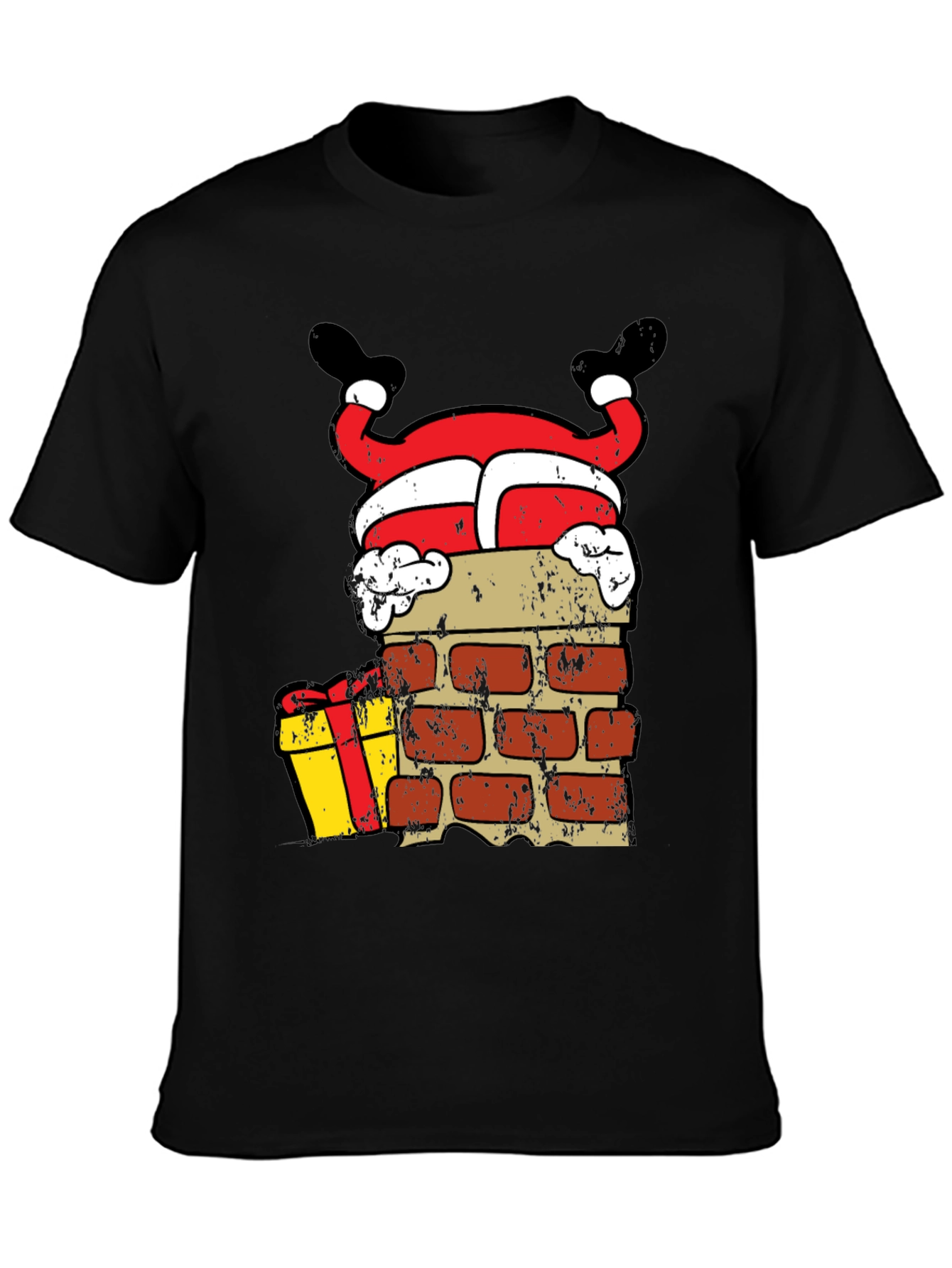 Funny Santa Stuck in Chimney Christmas T-Shirt