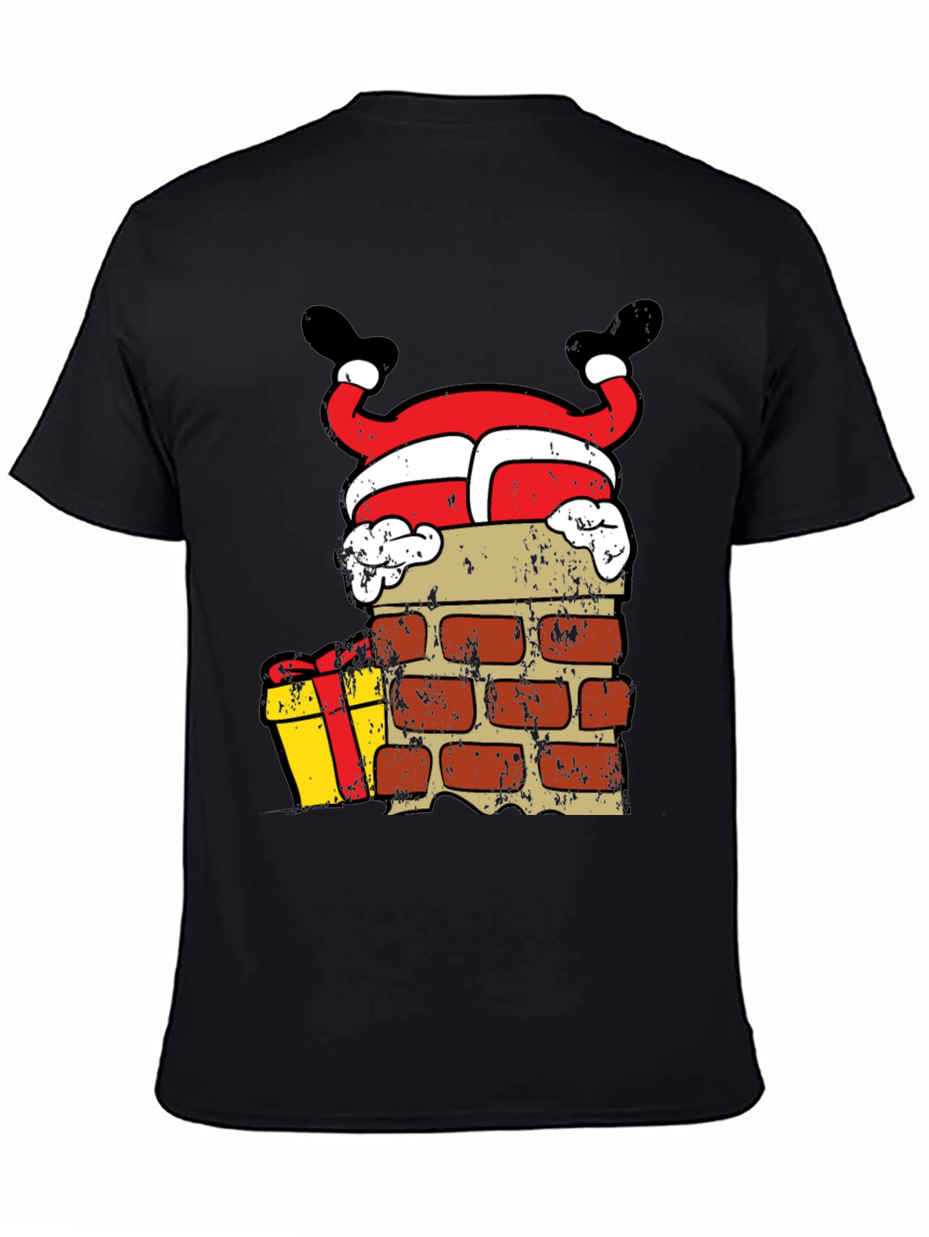Funny Santa Stuck in Chimney Christmas T-Shirt