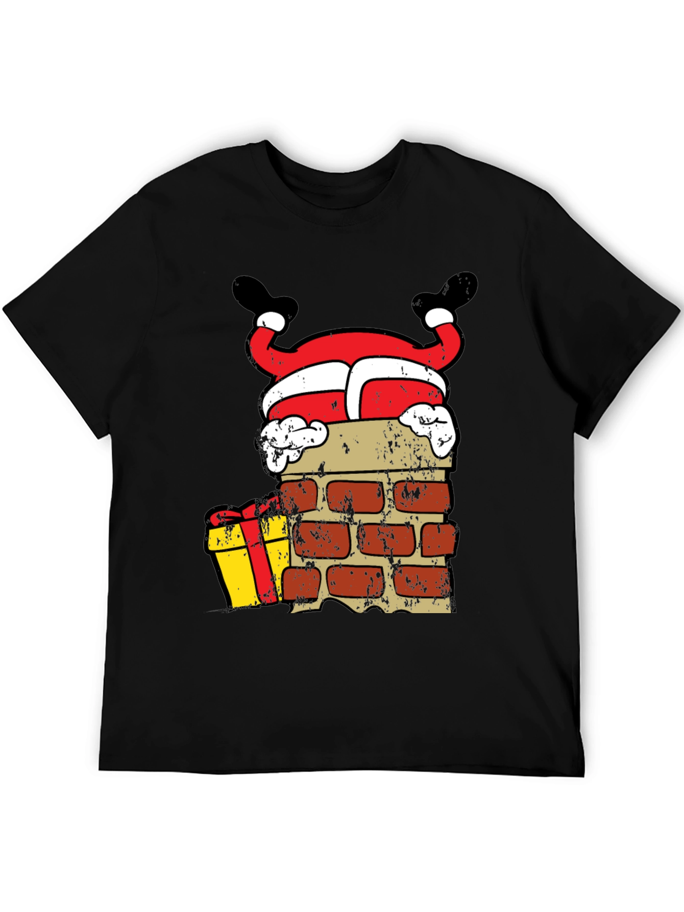 Funny Santa Stuck in Chimney Christmas T-Shirt