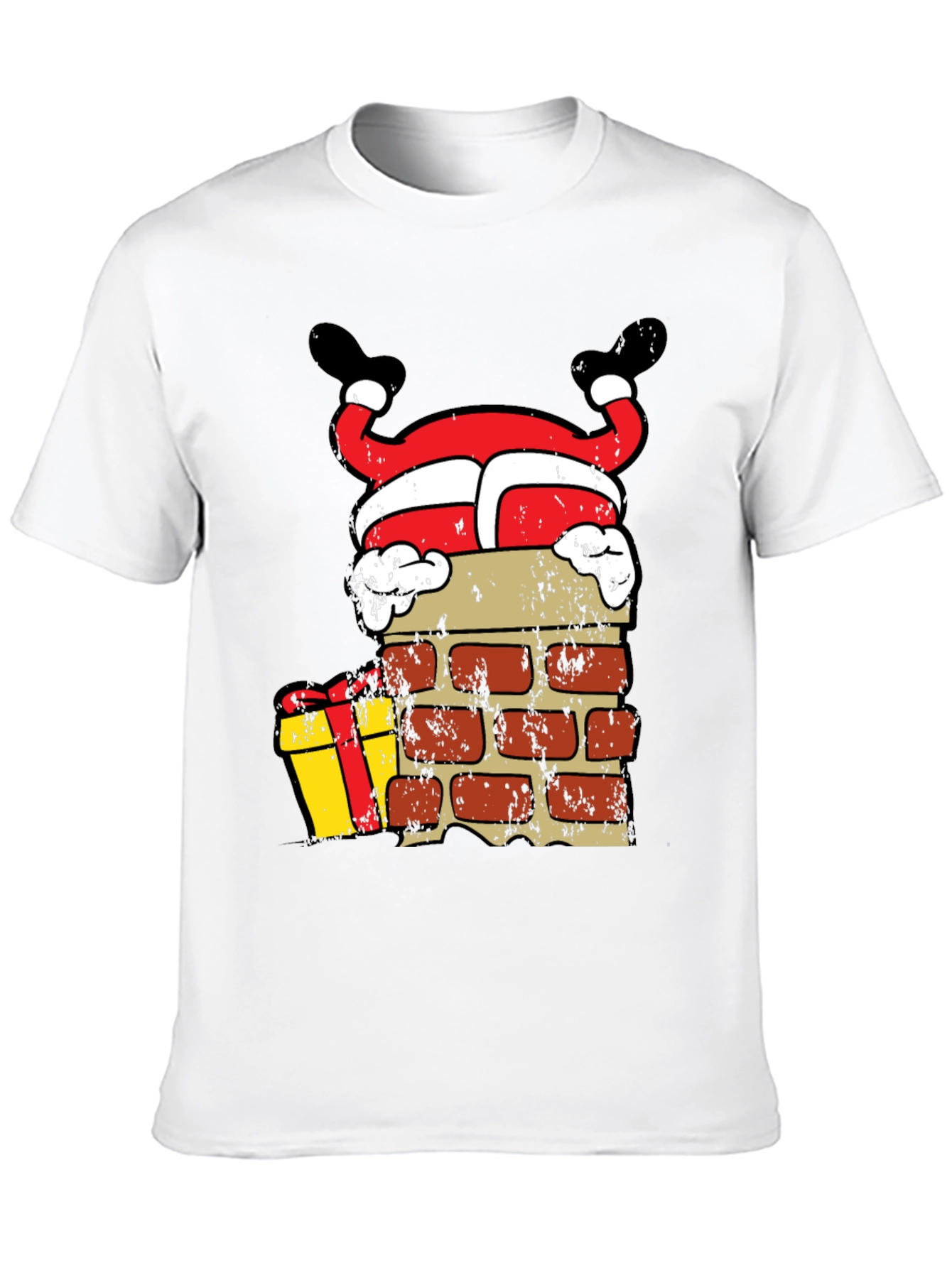 Funny Santa Stuck in Chimney Christmas T-Shirt
