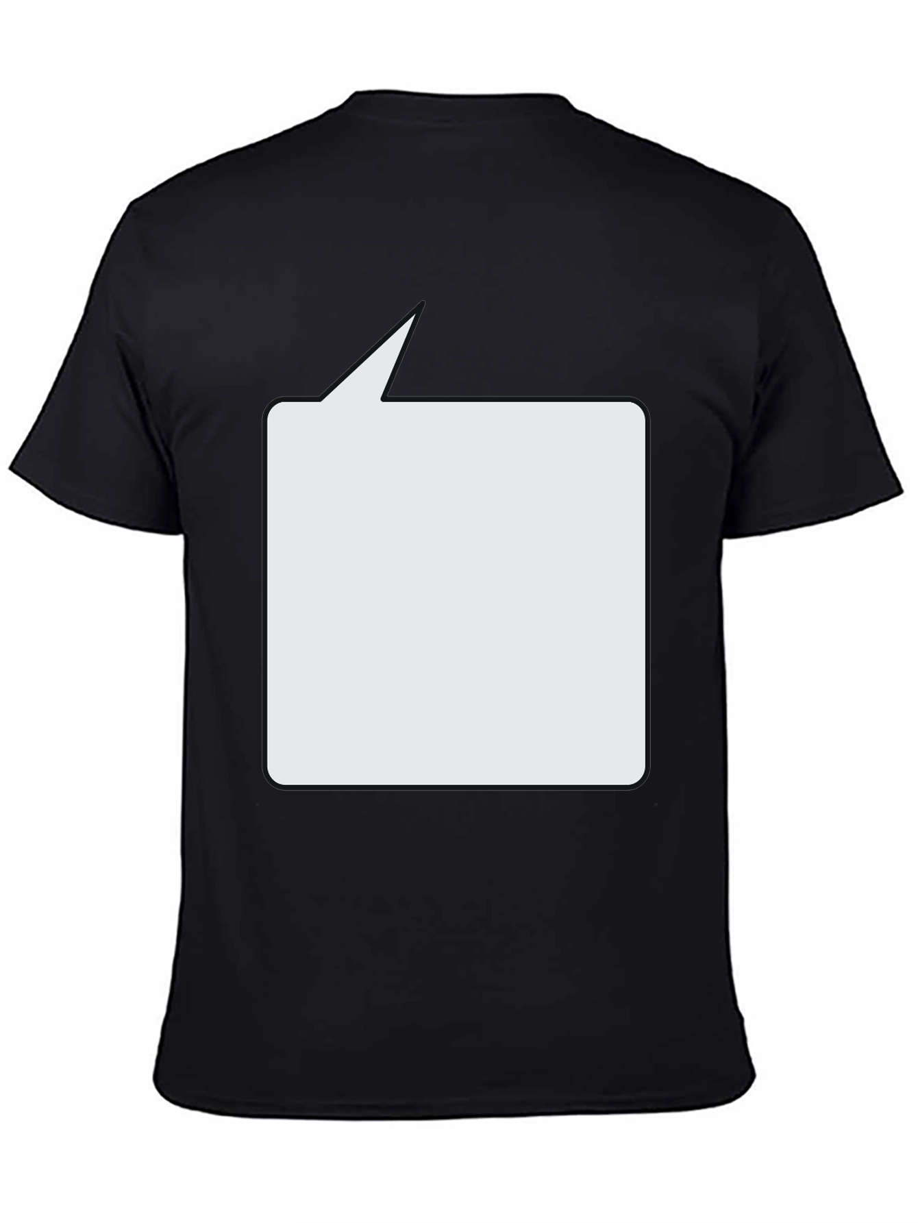 Black T-Shirt with Speech Bubble Design
