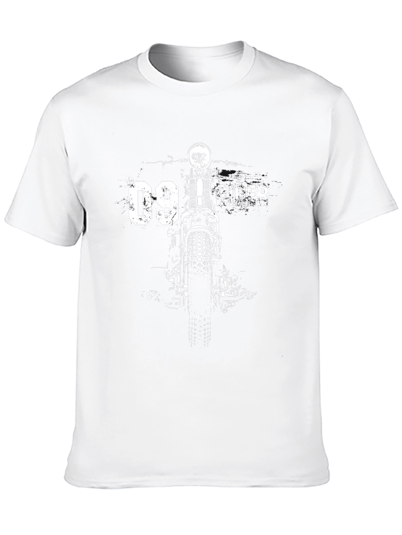 Motorcycle Rider Graphic Tee - Black Cotton