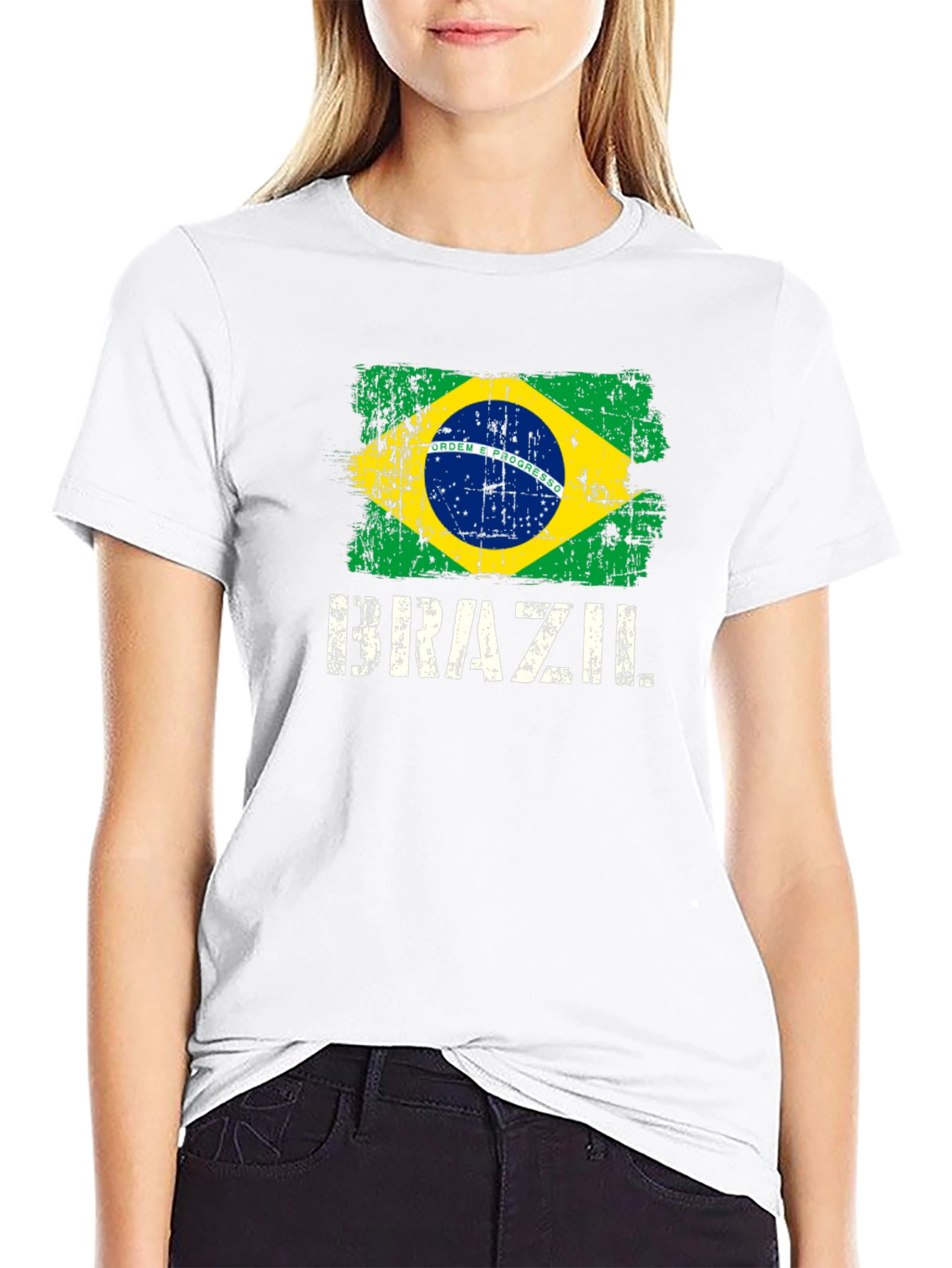 Brazil Flag T-Shirt - Distressed Graphic Tee