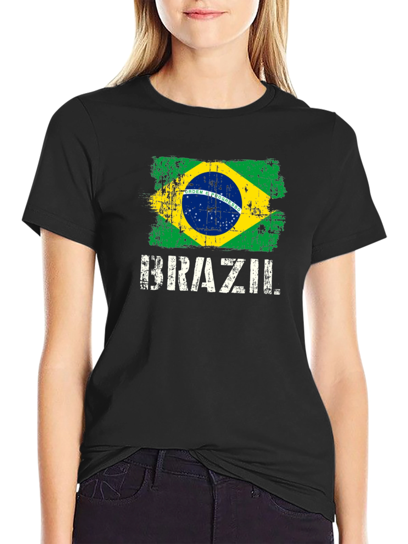 Brazil Flag T-Shirt - Distressed Graphic Tee