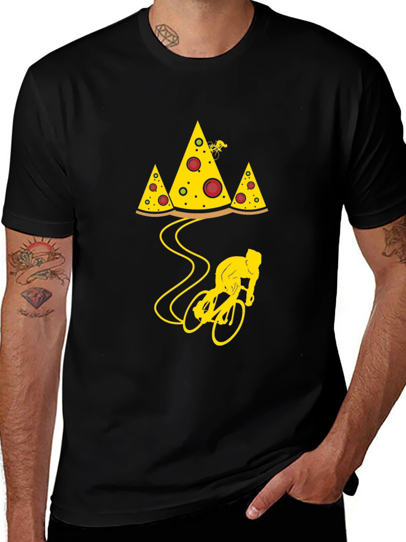Pizza Mountain Biker T-Shirt