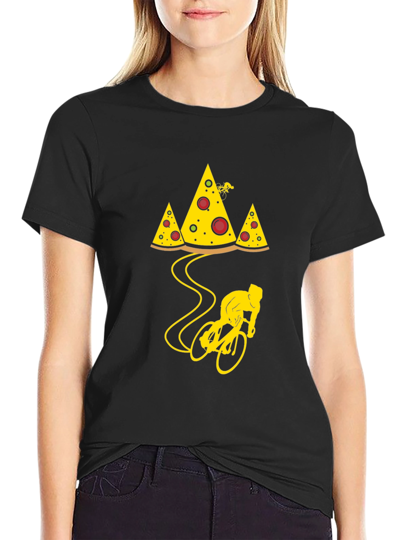 Pizza Mountain Biker T-Shirt