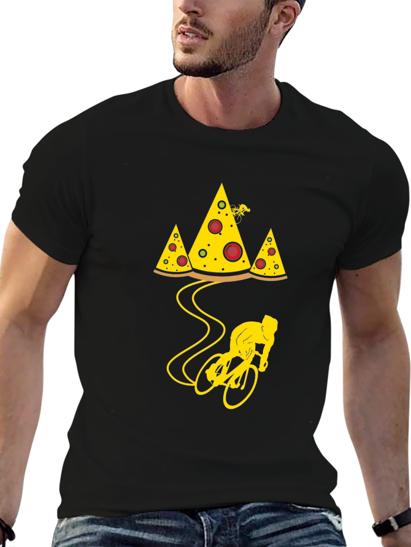 Pizza Mountain Biker T-Shirt