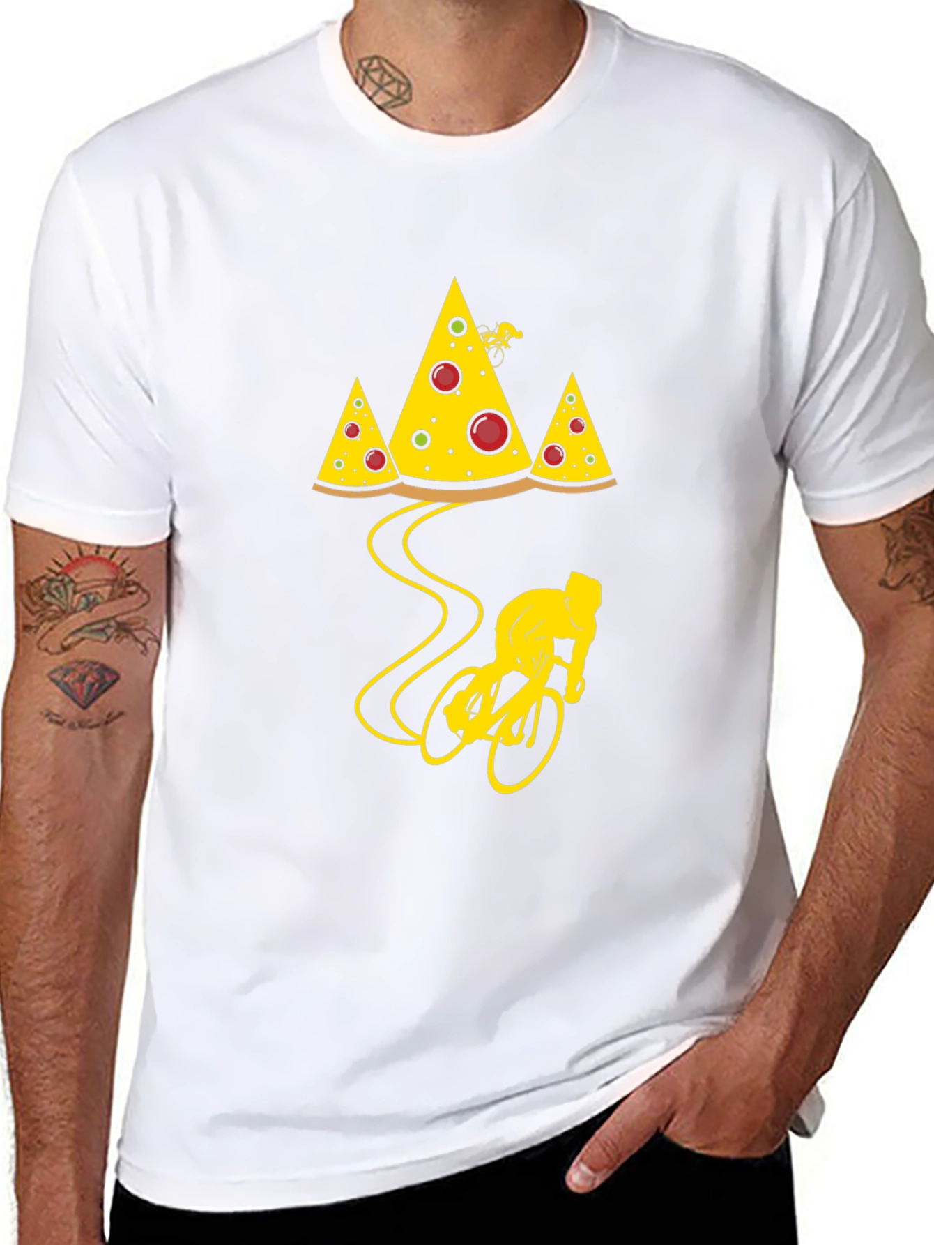 Pizza Mountain Biker T-Shirt