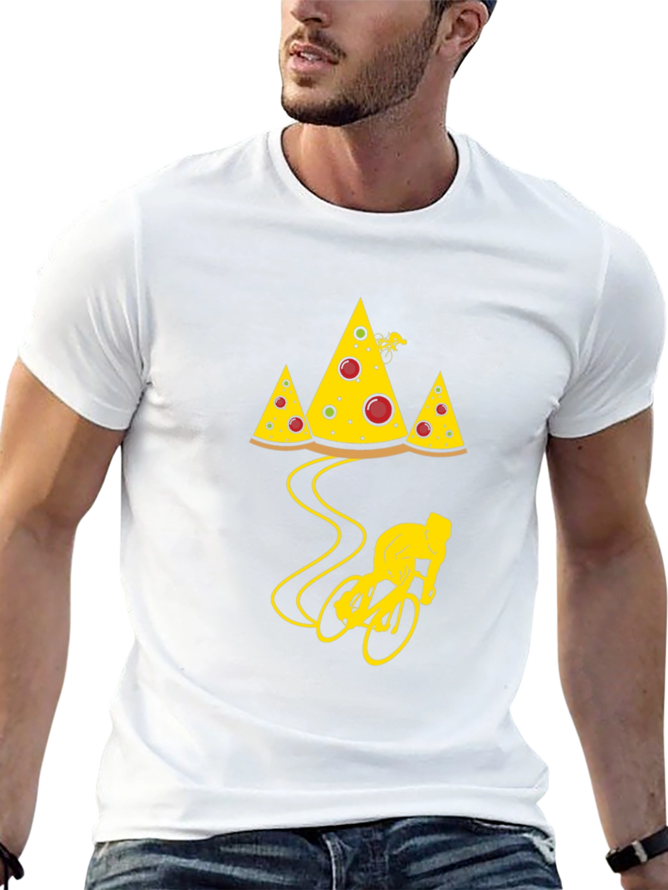 Pizza Mountain Biker T-Shirt