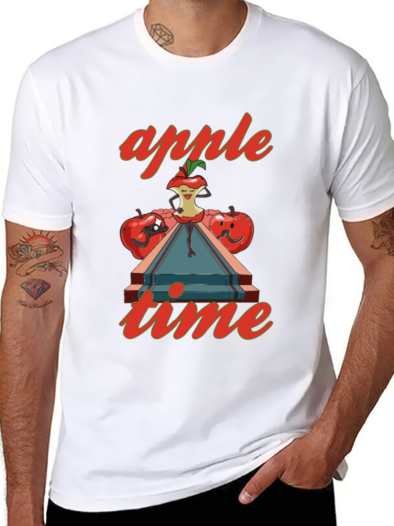 Apple Time Graphic T-Shirt - Fun & Quirky Design