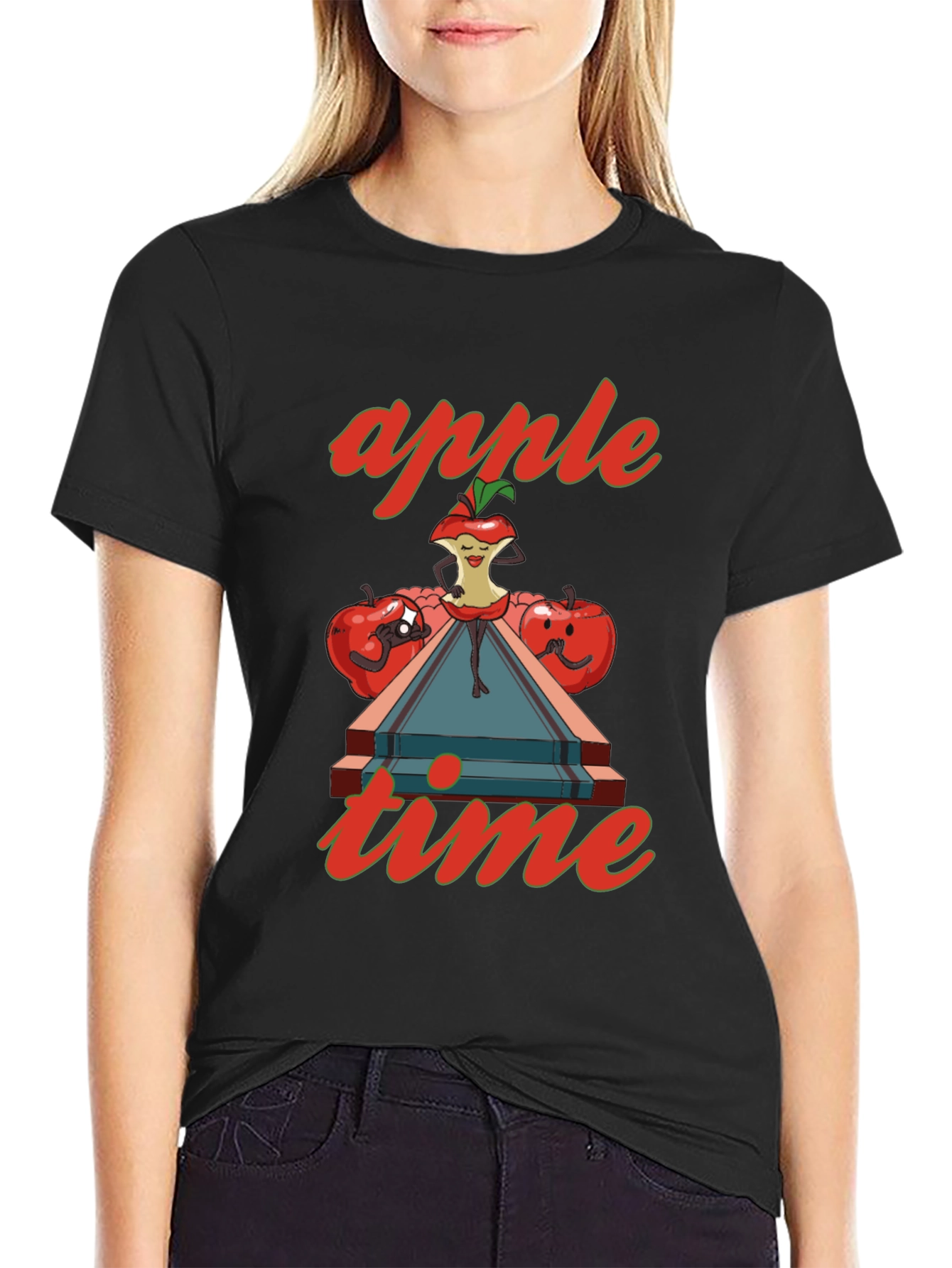 Apple Time Graphic T-Shirt - Fun & Quirky Design