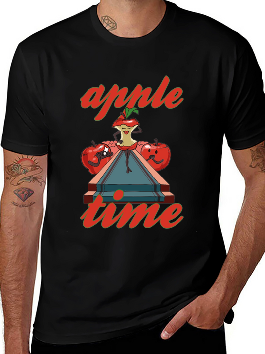 Apple Time Graphic T-Shirt - Fun & Quirky Design