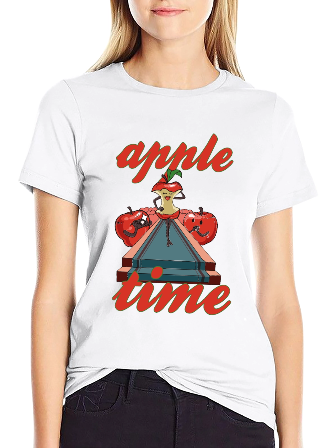Apple Time Graphic T-Shirt - Fun & Quirky Design