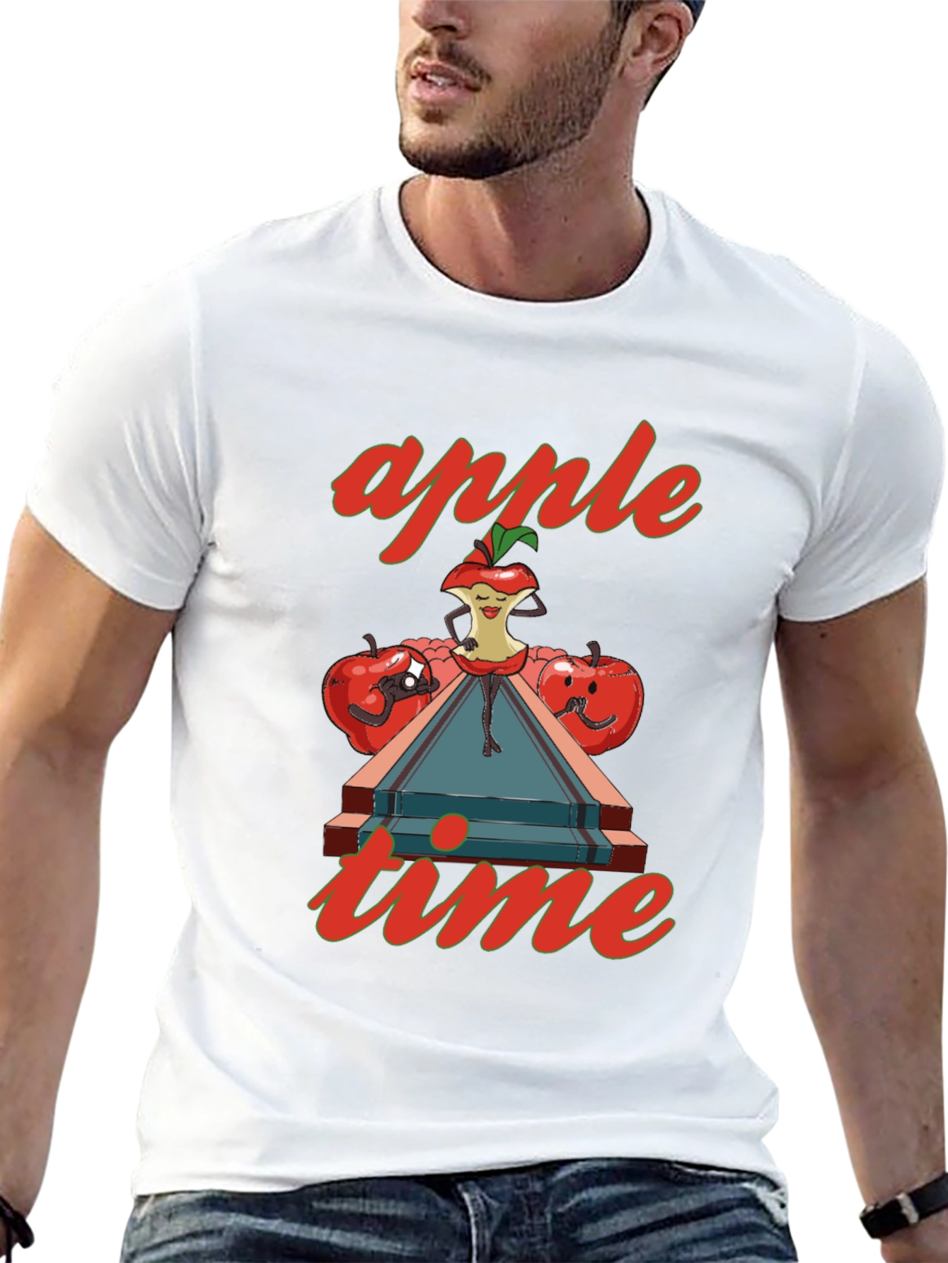 Apple Time Graphic T-Shirt - Fun & Quirky Design