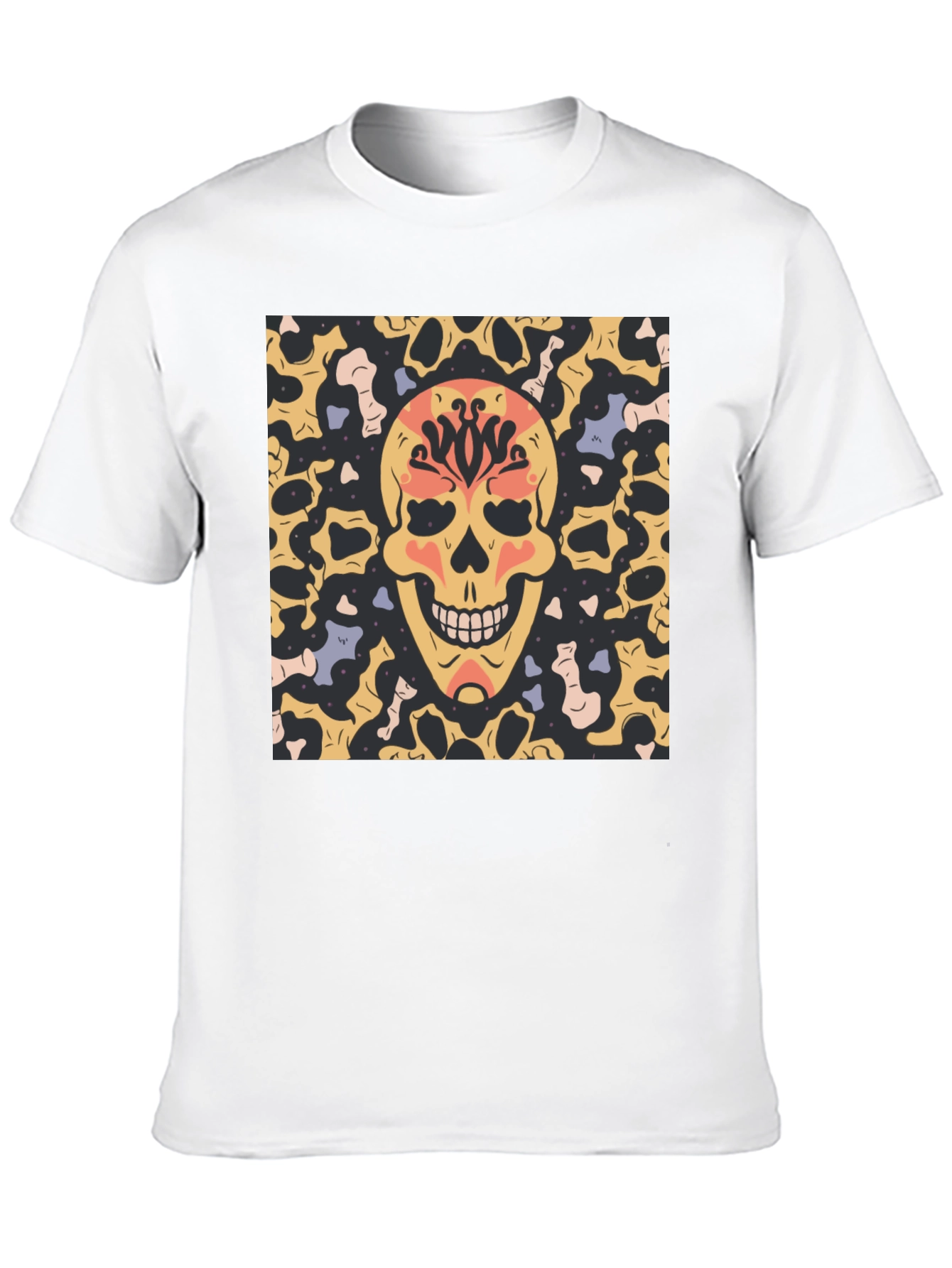 Skull Graphic Print T-Shirt - Black