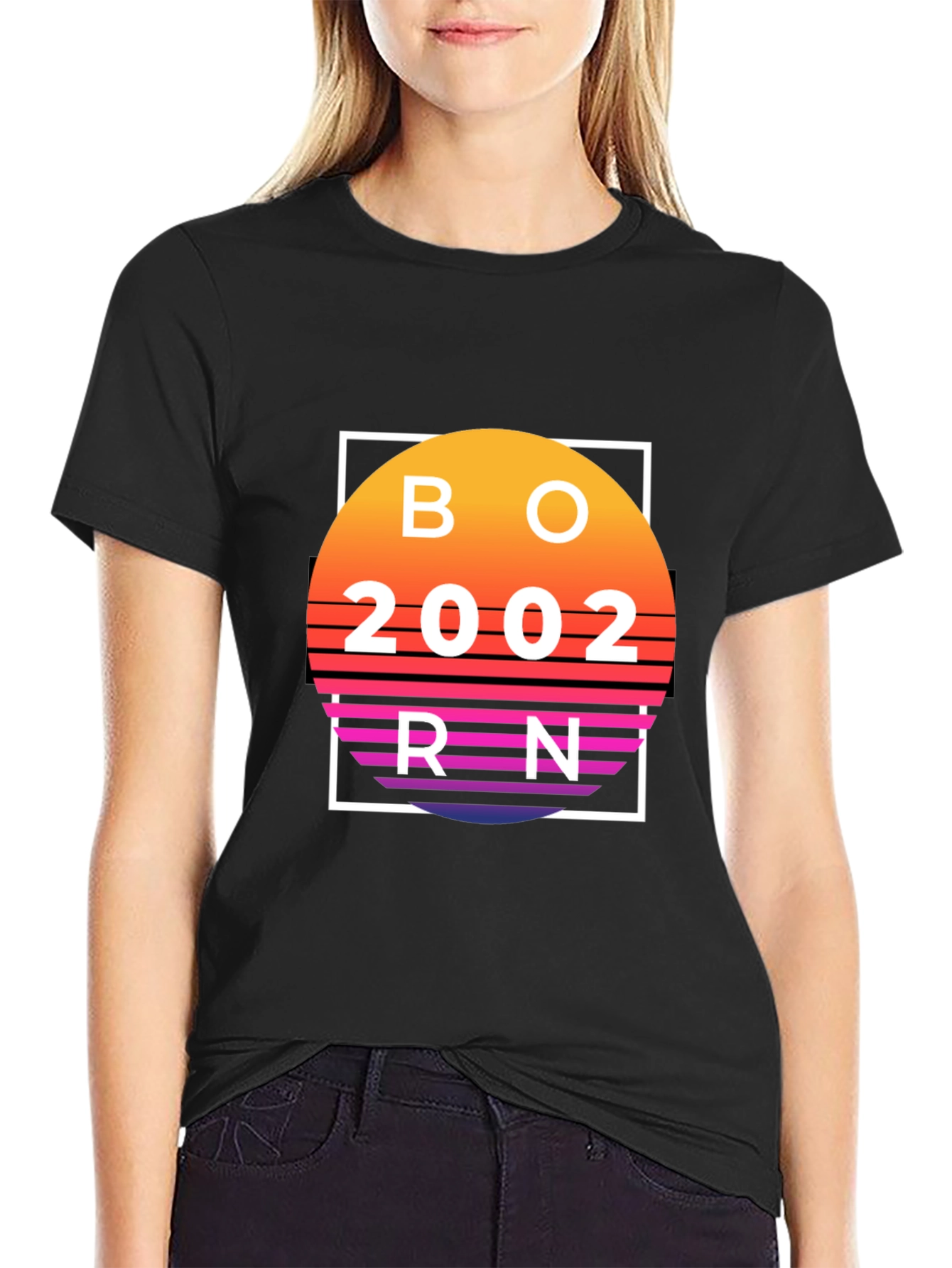 Born 2002 Sunset Graphic T-Shirt