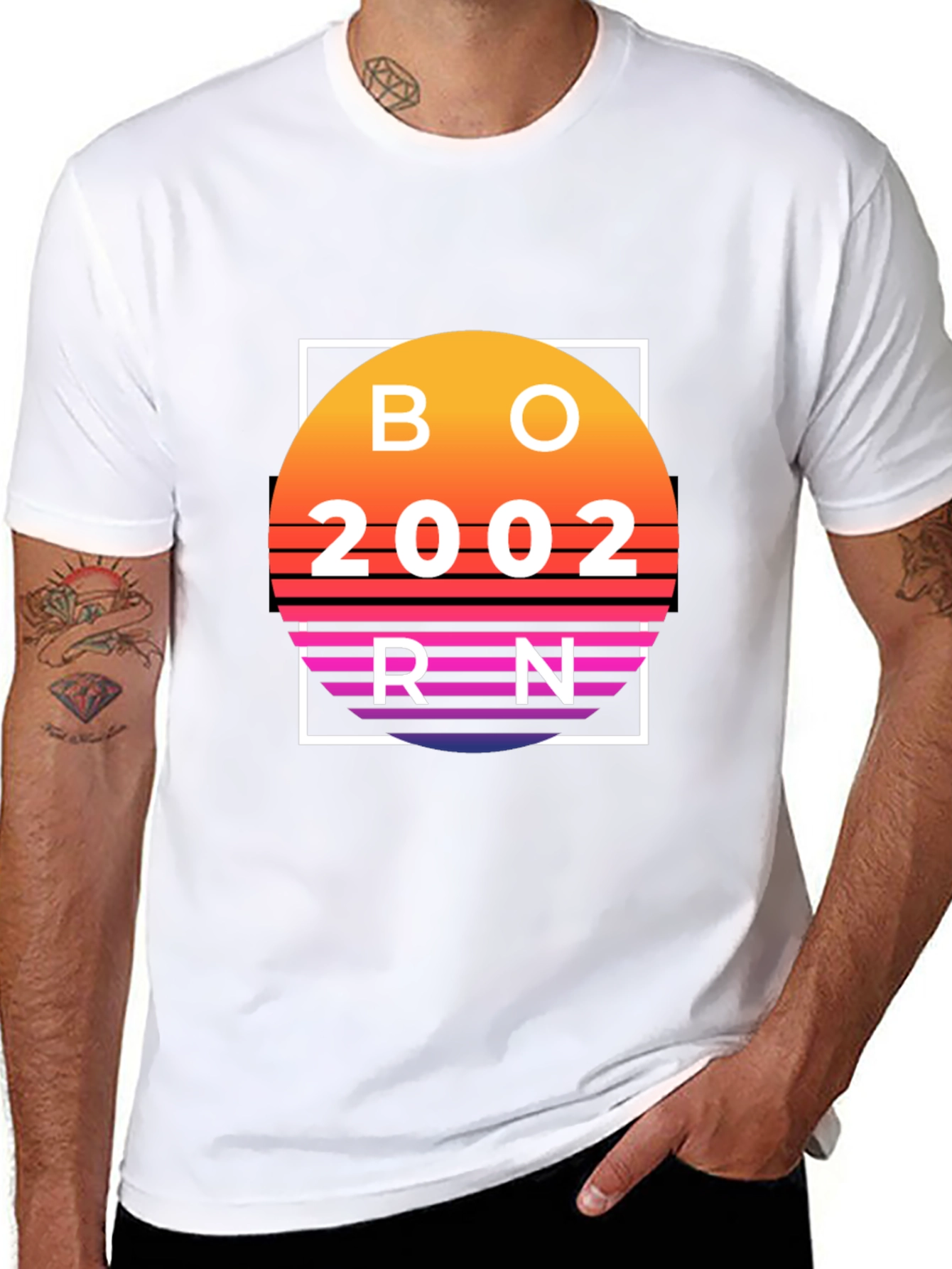 Born 2002 Sunset Graphic T-Shirt