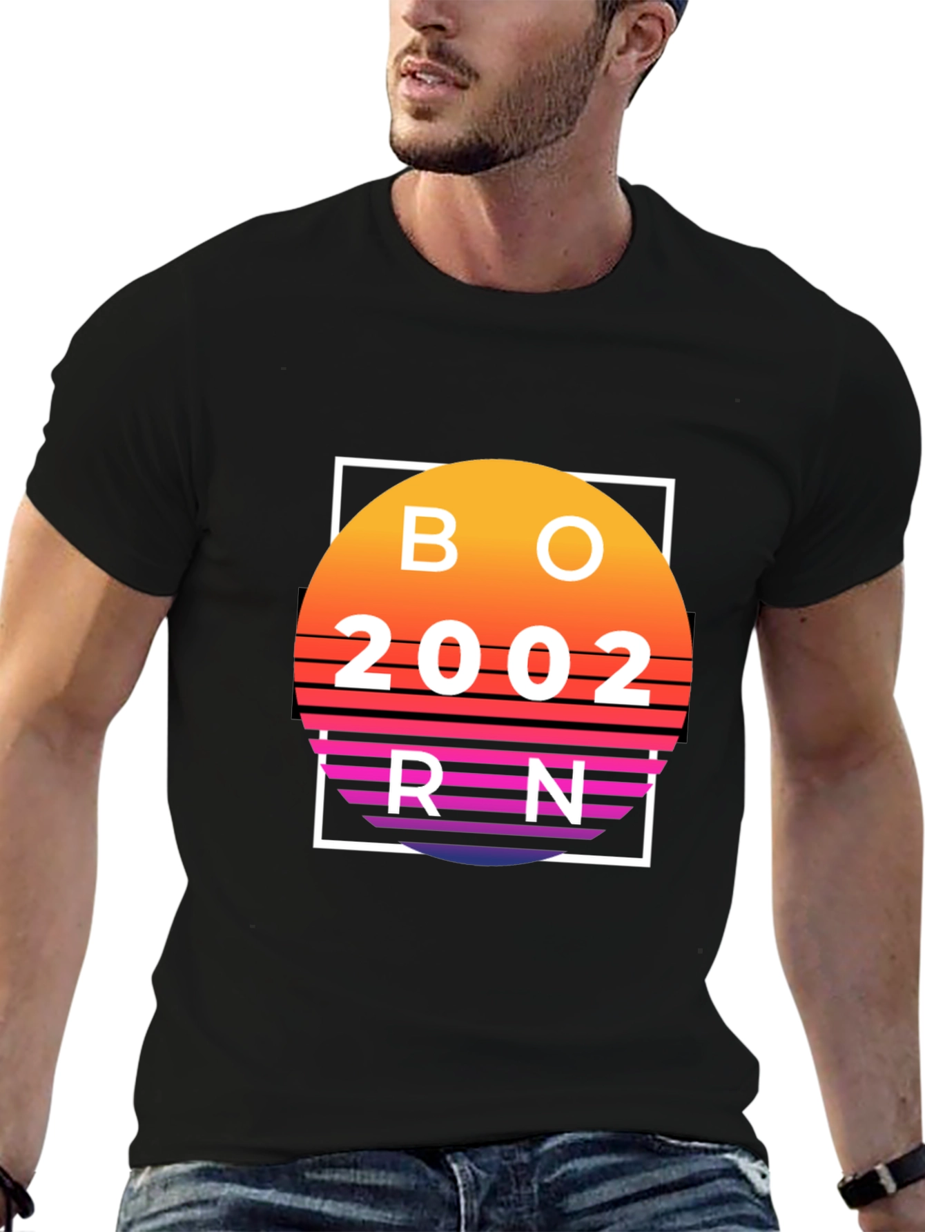 Born 2002 Sunset Graphic T-Shirt
