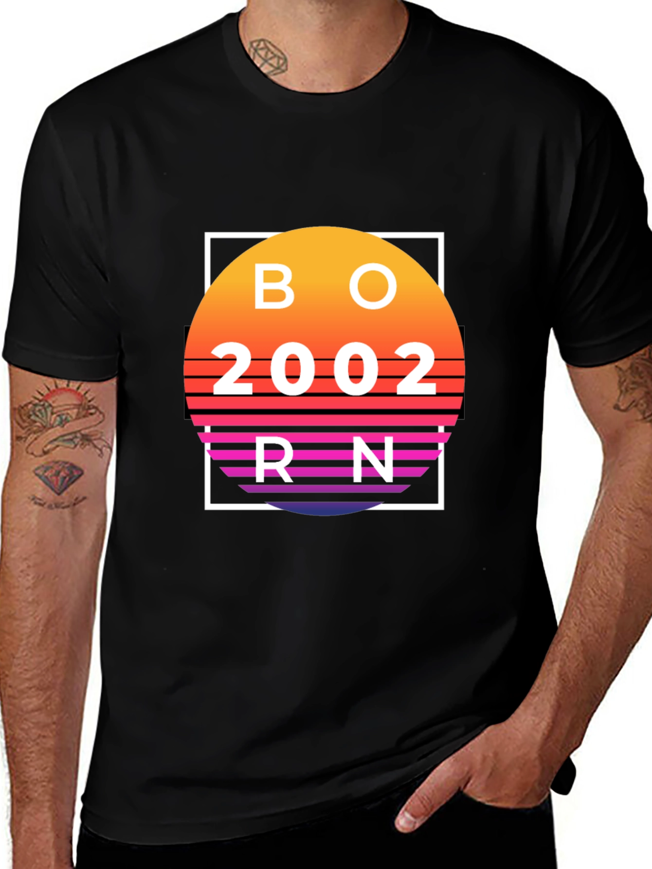 Born 2002 Sunset Graphic T-Shirt
