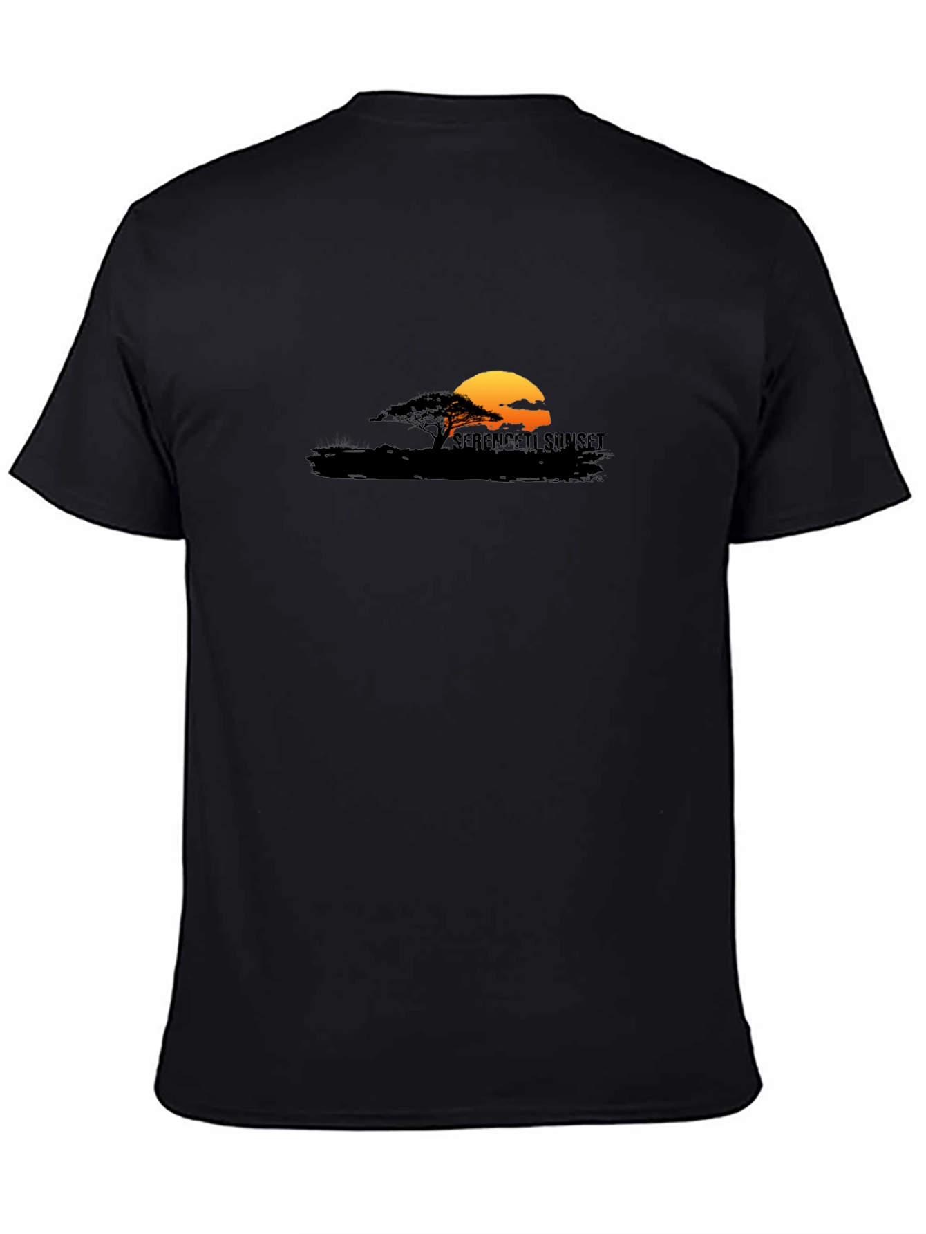 Serengeti Sunset Graphic Tee - Stylish Black T-Shirt