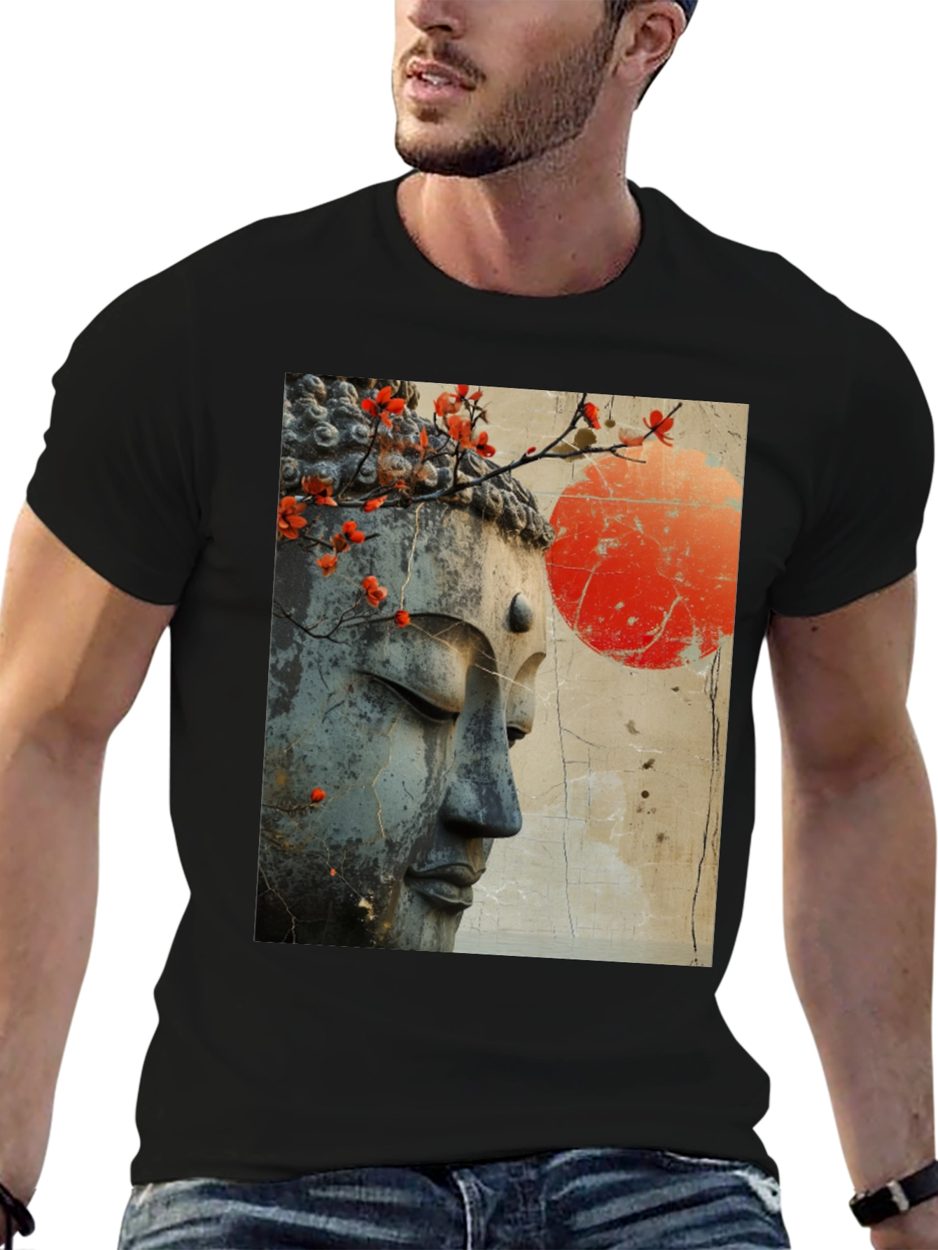 Buddha Blossom Graphic Tee - Peaceful Zen Style