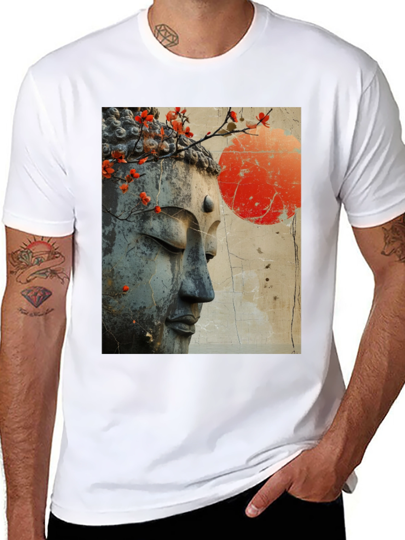 Buddha Blossom Graphic Tee - Peaceful Zen Style