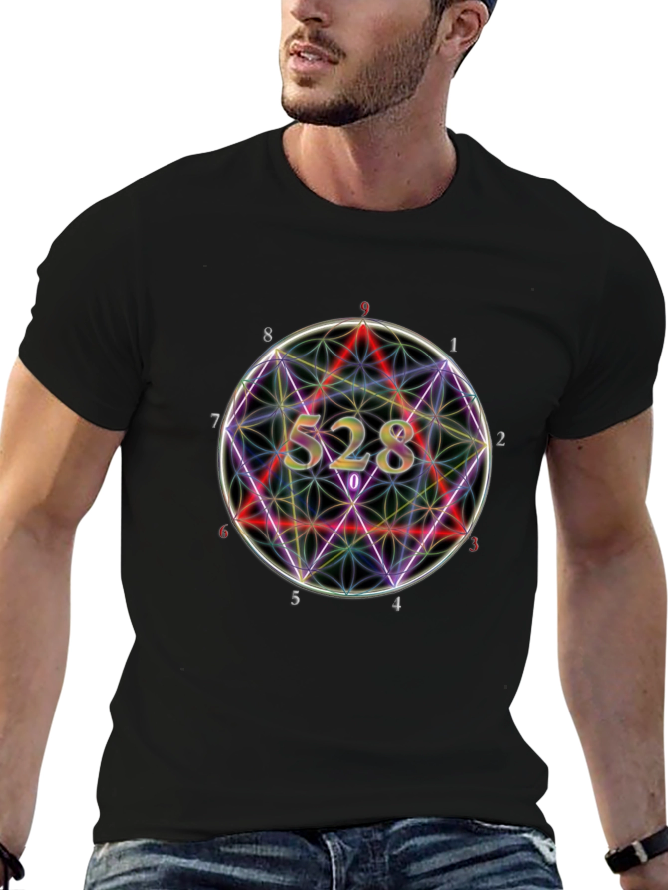 Geometric 528 Graphic Tee - Mens Black T-Shirt